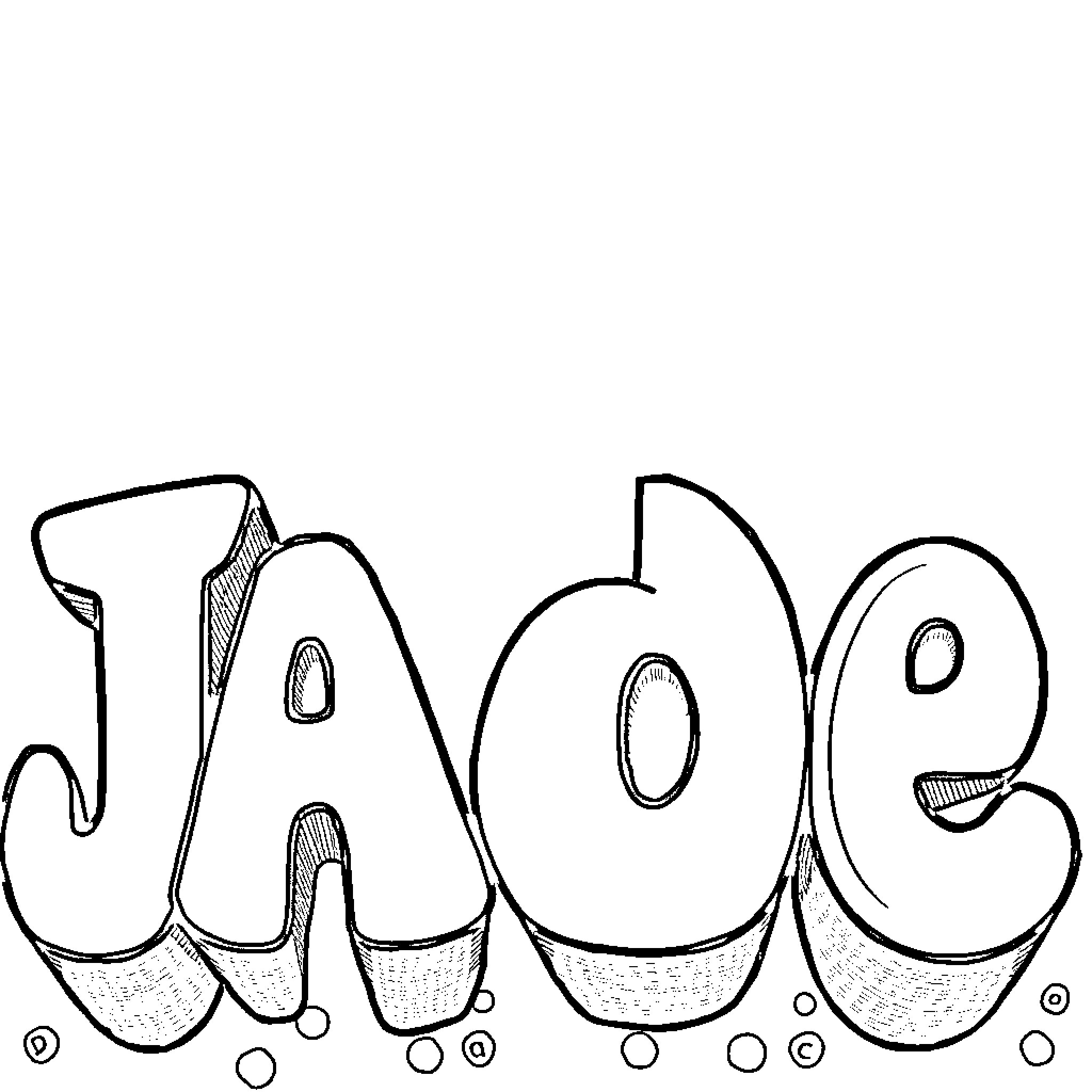 Name of playful lettering with bubbles Coloring Page (free black-and-white line drawing printable PDF for all, from beginners to advanced learners, including children, teens, adults, and seniors)