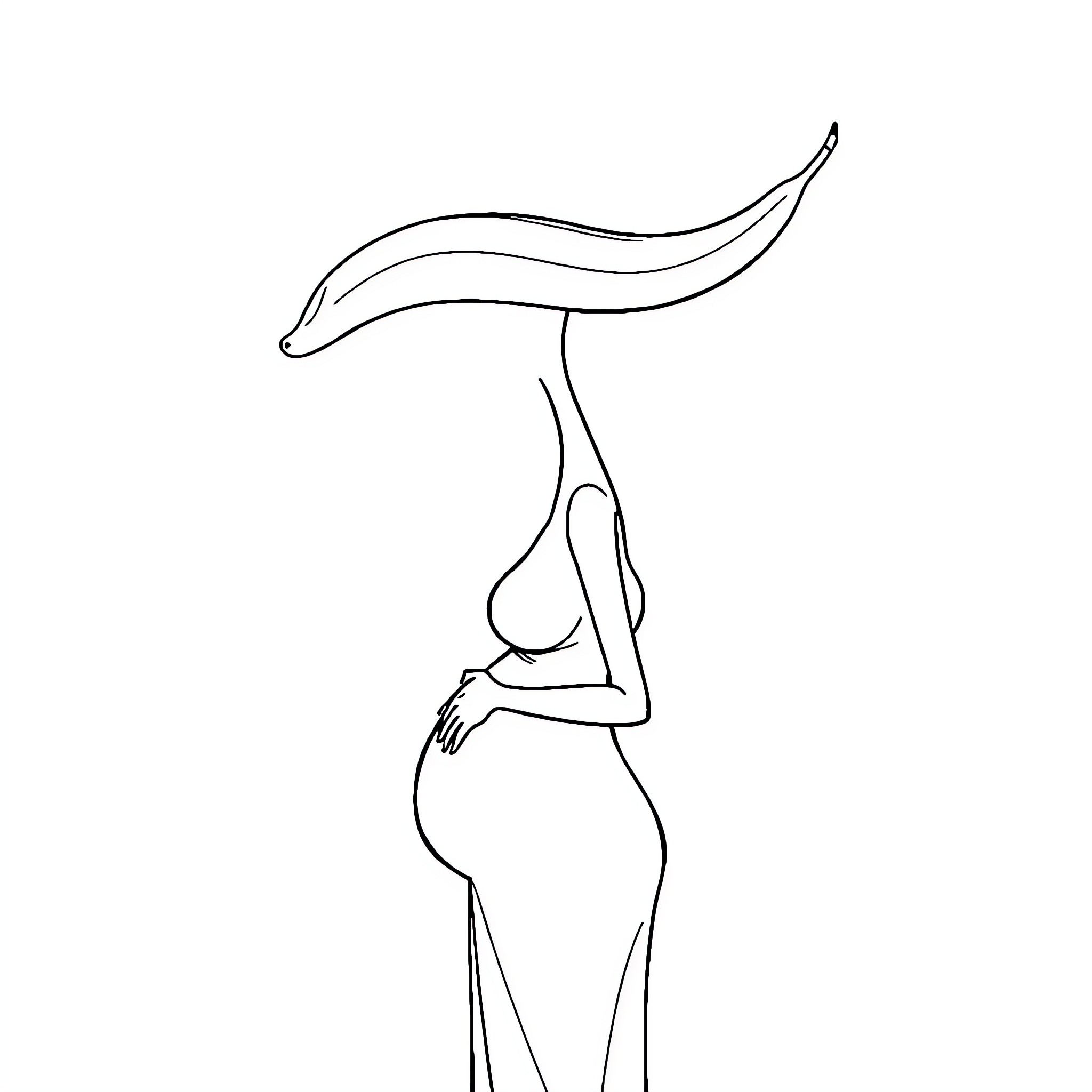 Woman in graceful yoga pose Coloring Page (free black-and-white line drawing printable PDF for all, from beginners to advanced learners, including children, teens, adults, and seniors)