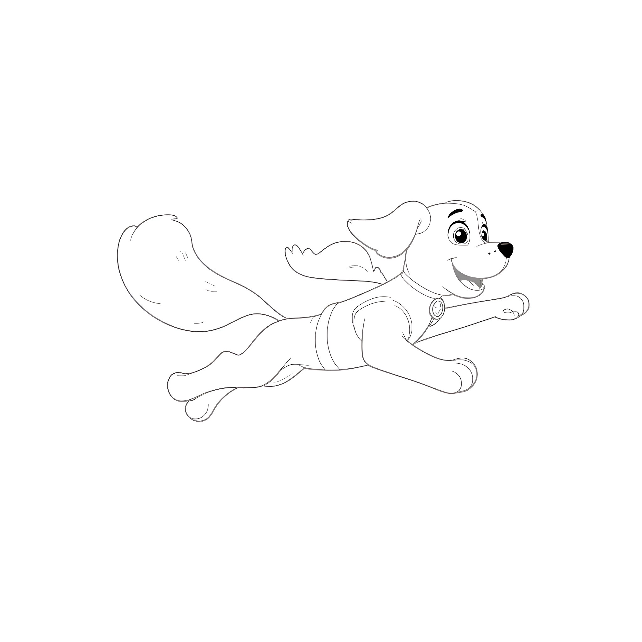 Bluey playing happily in the park Coloring Page (free black-and-white line drawing printable PDF for all, from beginners to advanced learners, including children, teens, adults, and seniors)