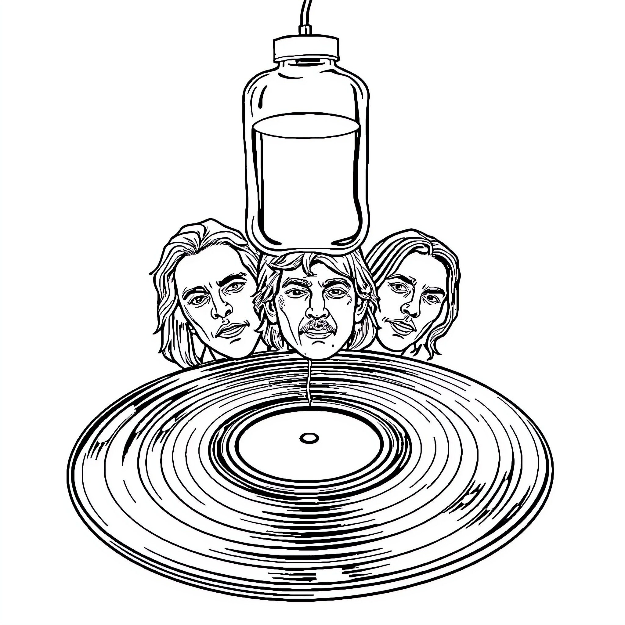 IV Bag Providing Musical Inspiration Coloring Page (free black-and-white line drawing printable PDF for all, from beginners to advanced learners, including children, teens, adults, and seniors)