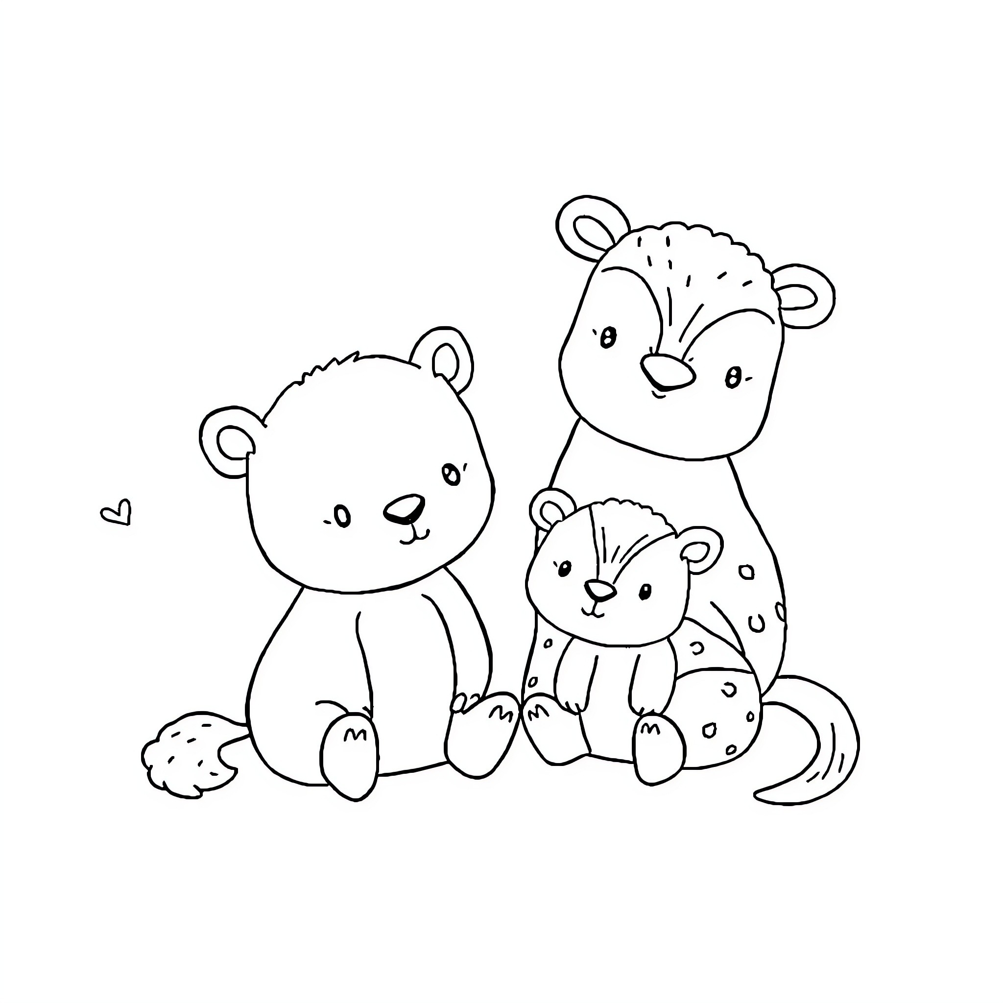 Animal friends in the garden Coloring Page (free black-and-white line drawing printable PDF for all, from beginners to advanced learners, including children, teens, adults, and seniors)