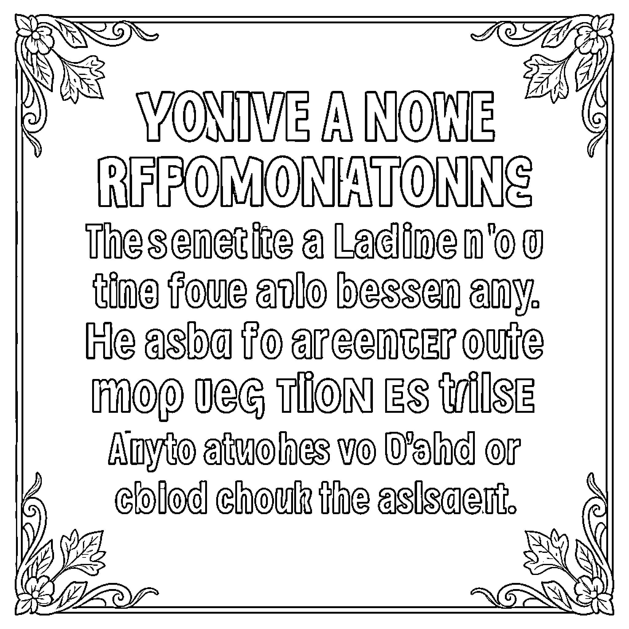 Affirmation of Self-Empowerment through Inspiring Text Coloring Page (free black-and-white line drawing printable PDF for all, from beginners to advanced learners, including children, teens, adults, and seniors)