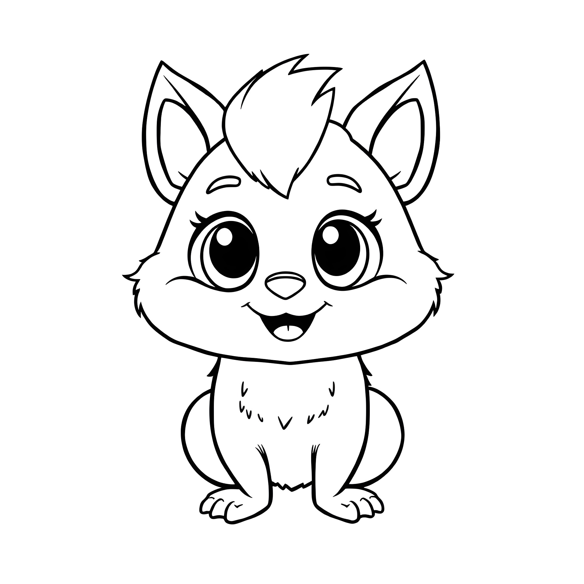 Sprunki the Cute Puppy's Delightful Expression Coloring Page (free black-and-white line drawing printable PDF for all, from beginners to advanced learners, including children, teens, adults, and seniors)