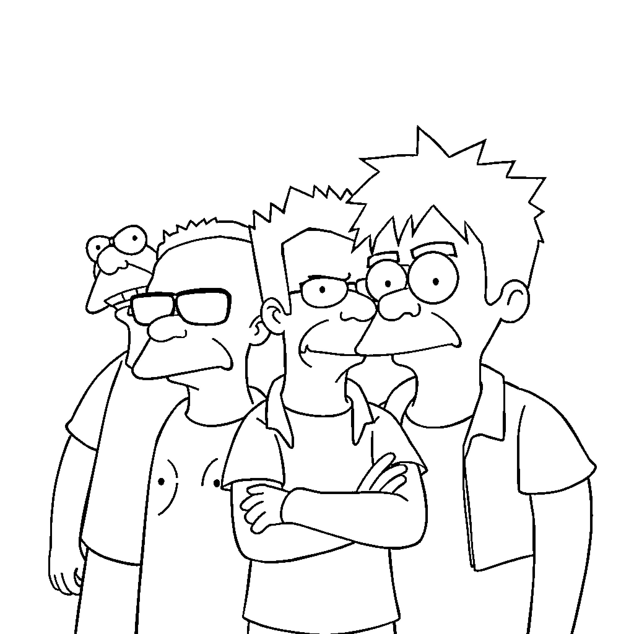 Deftones band members in animated style Coloring Page (free black-and-white line drawing printable PDF for all, from beginners to advanced learners, including children, teens, adults, and seniors)