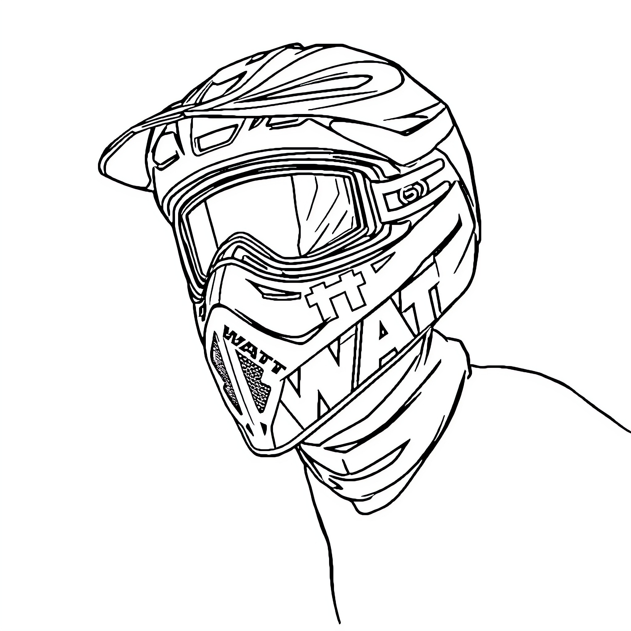 Vélo rider wearing protective gear Coloring Page (free black-and-white line drawing printable PDF for all, from beginners to advanced learners, including children, teens, adults, and seniors)