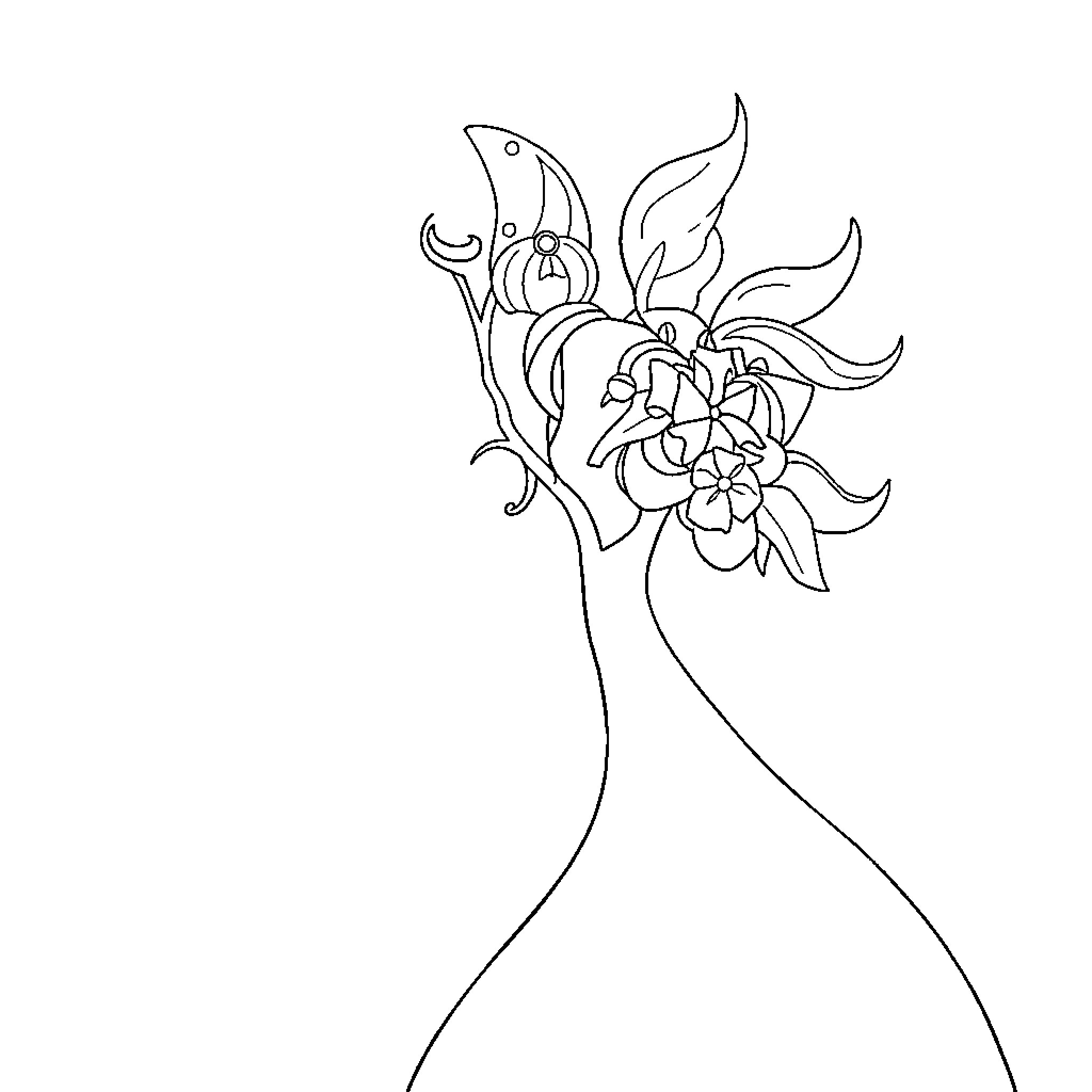 Stitch of a Whimsical Floral Figure Coloring Page (free black-and-white line drawing printable PDF for all, from beginners to advanced learners, including children, teens, adults, and seniors)