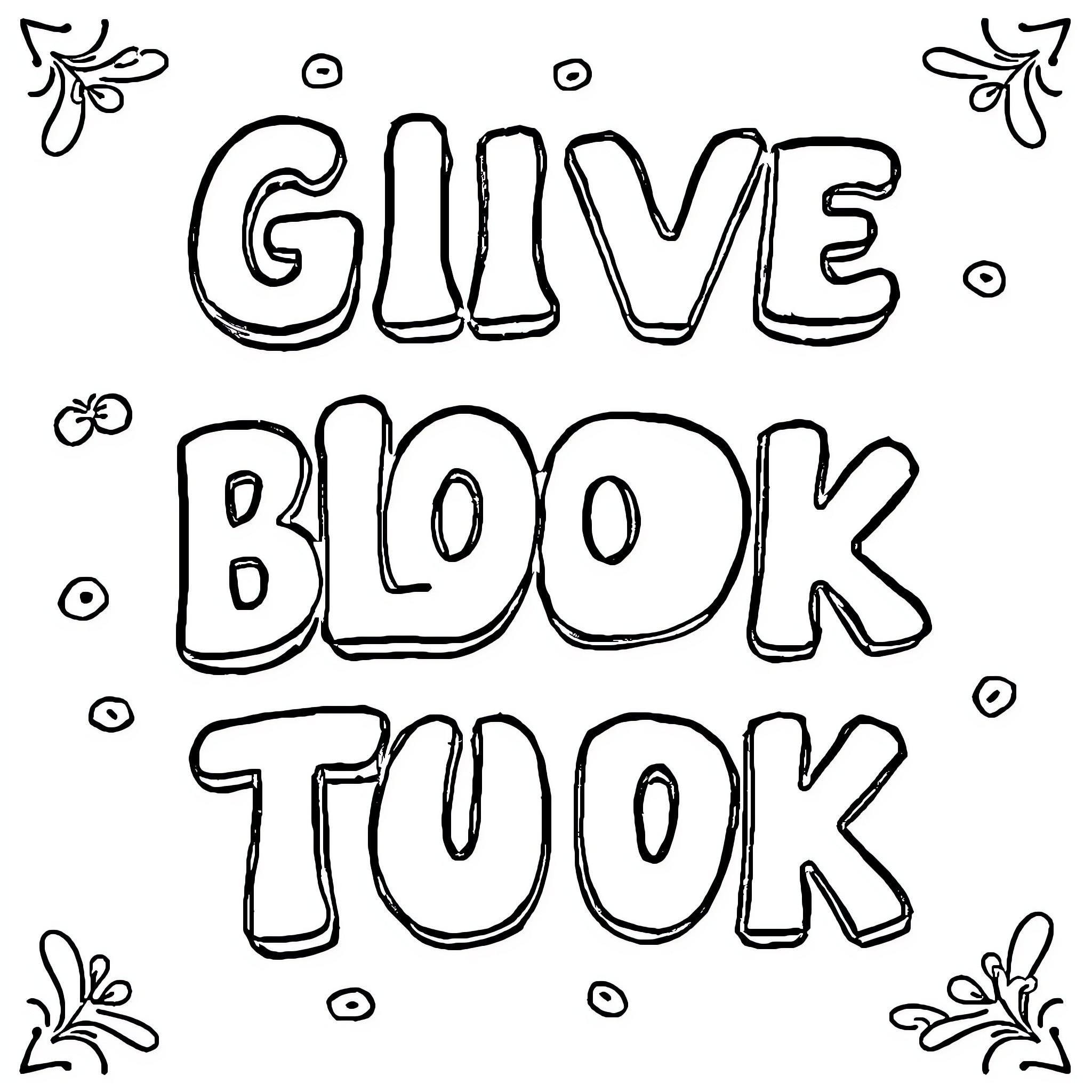 Alphabet Give book took Coloring Page (free black-and-white line drawing printable PDF for all, from beginners to advanced learners, including children, teens, adults, and seniors)