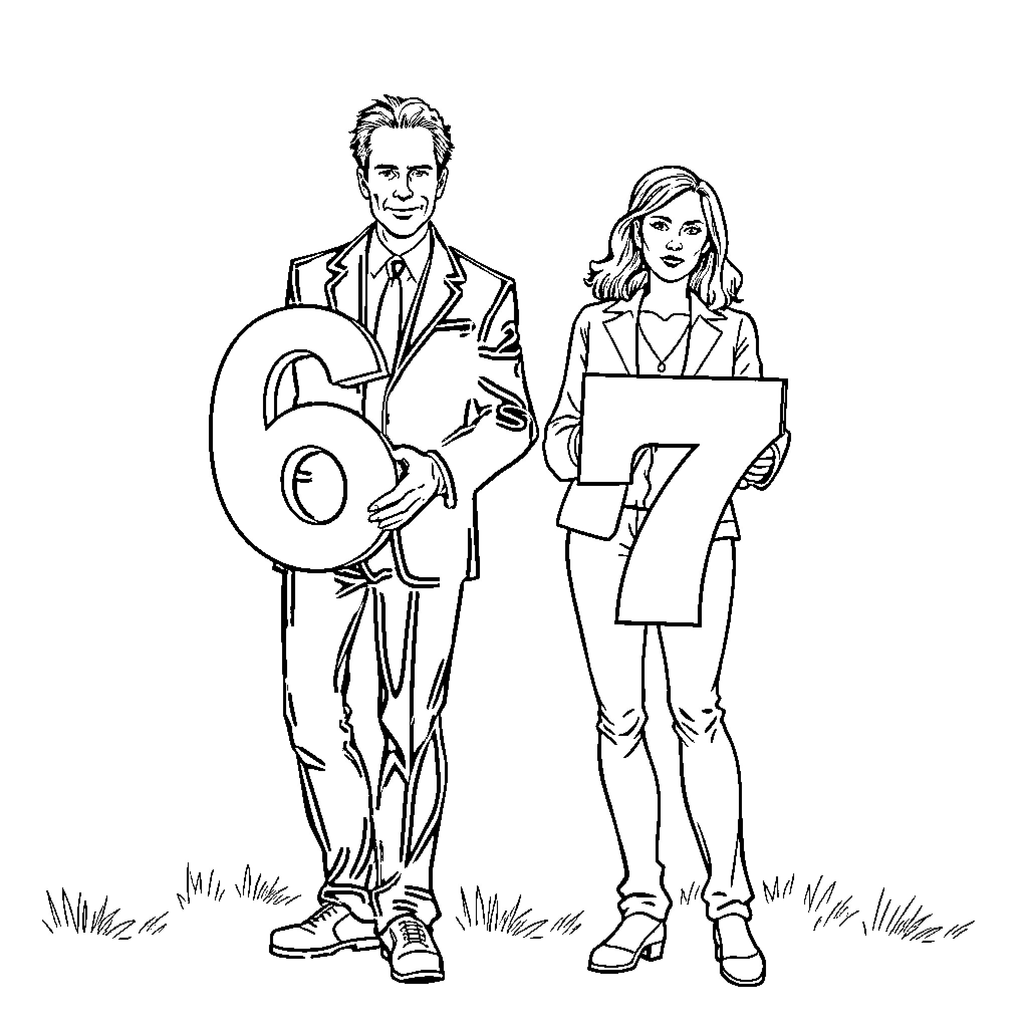 X Files - Agents investigate mysterious case Coloring Page (free black-and-white line drawing printable PDF for all, from beginners to advanced learners, including children, teens, adults, and seniors)