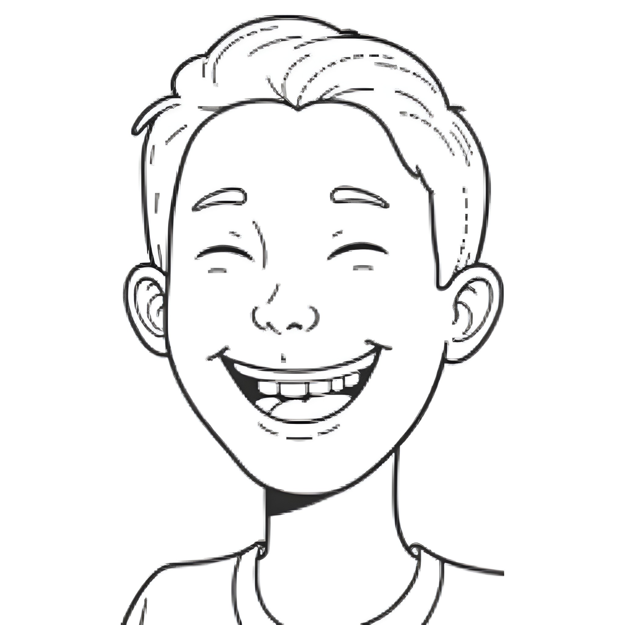 Jared Keeso in a cheerful and expressive pose Coloring Page (free black-and-white line drawing printable PDF for all, from beginners to advanced learners, including children, teens, adults, and seniors)