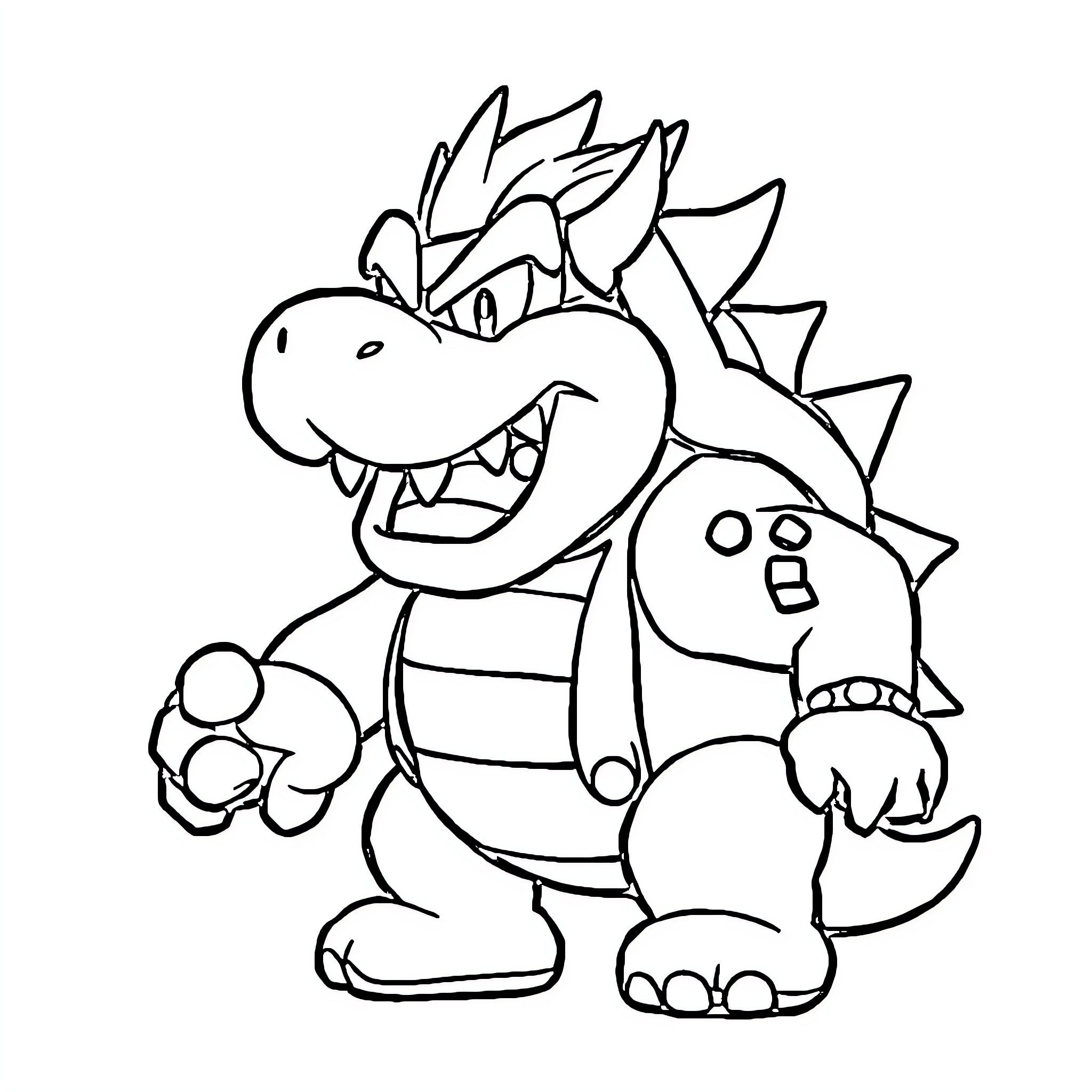Mario's Dinosaur Adventure Coloring Page (free black-and-white line drawing printable PDF for all, from beginners to advanced learners, including children, teens, adults, and seniors)
