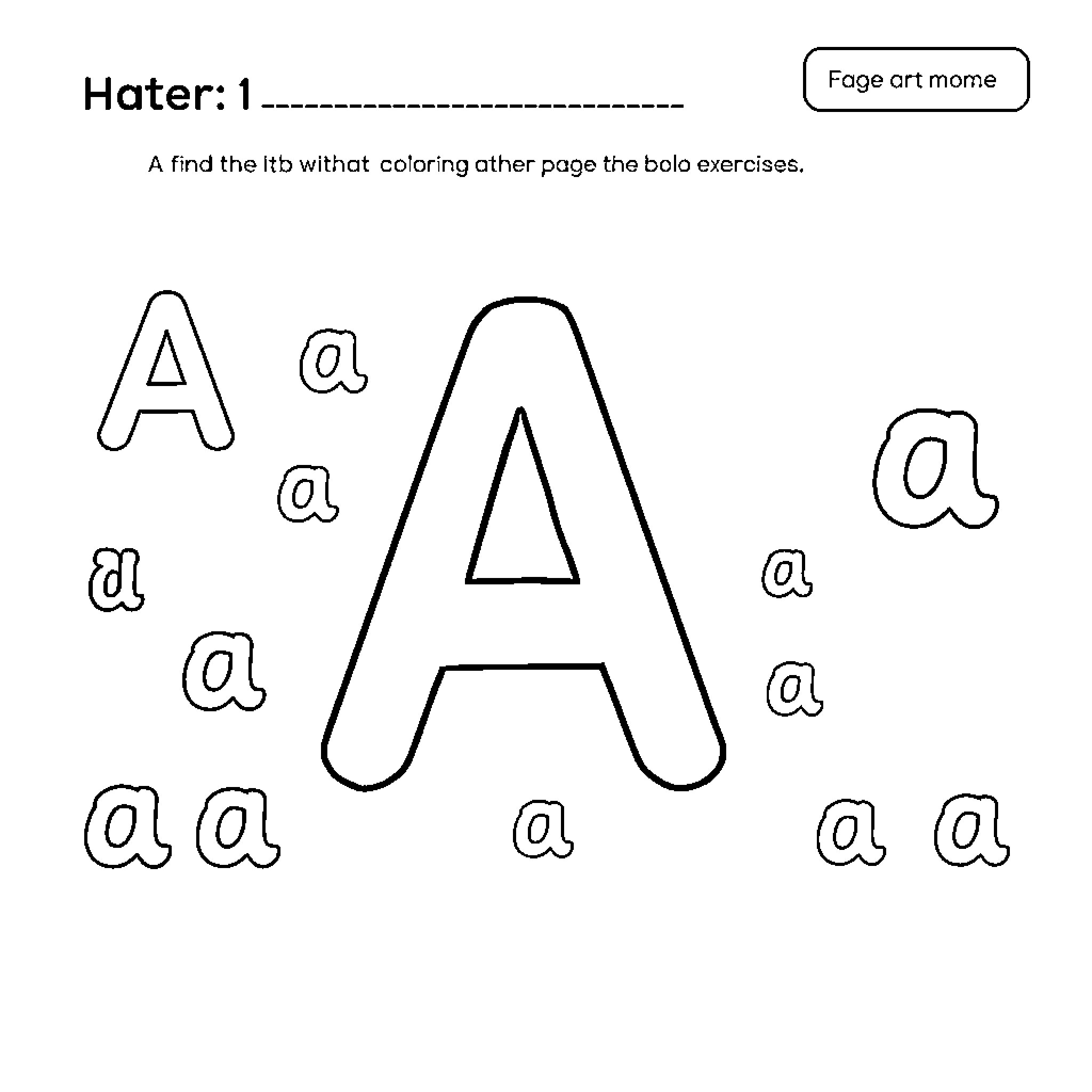 Letter A: Find the itb within coloring other page the balo exercises Coloring Page (free black-and-white line drawing printable PDF for all, from beginners to advanced learners, including children, teens, adults, and seniors)