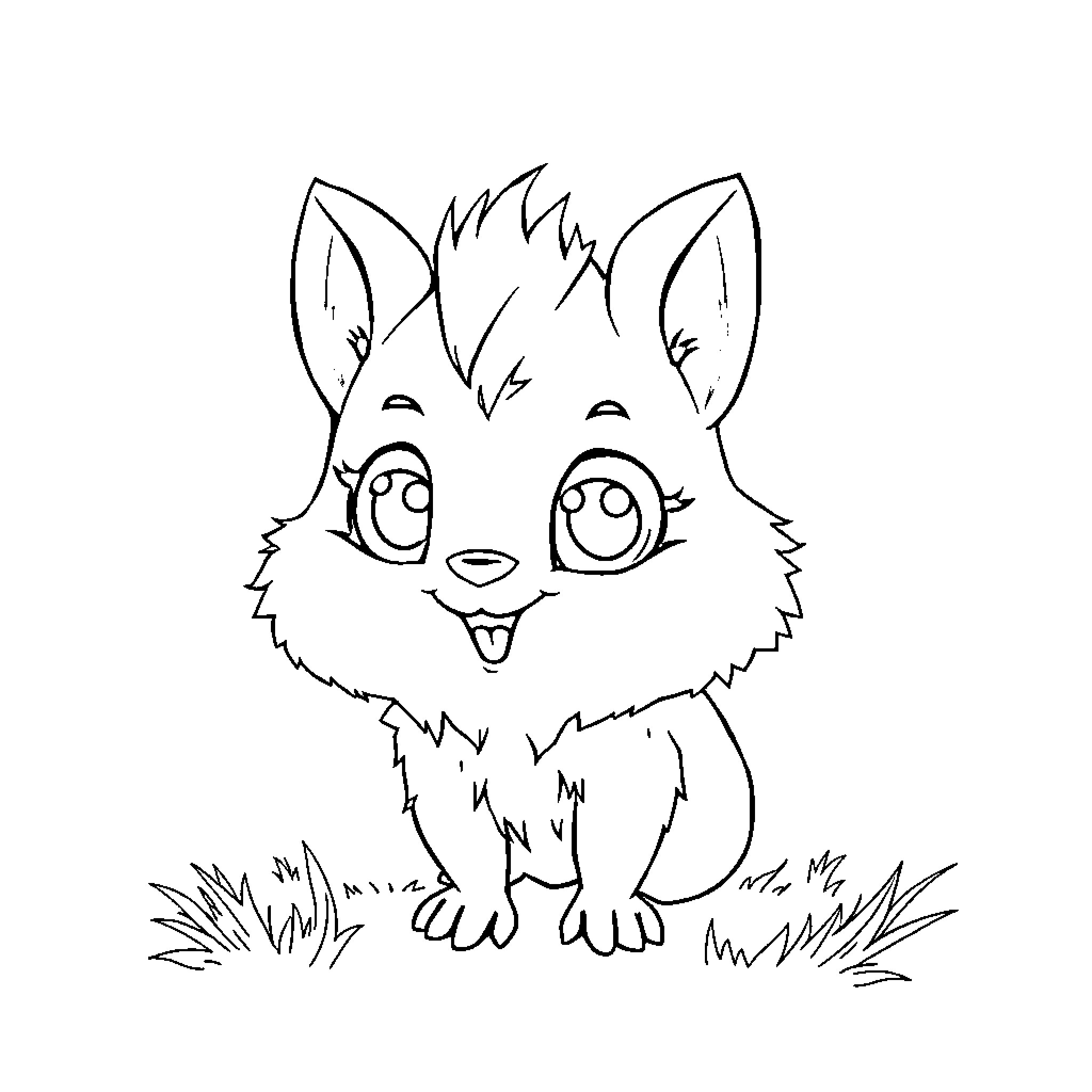 Sprunki the playful creature in the meadow Coloring Page (free black-and-white line drawing printable PDF for all, from beginners to advanced learners, including children, teens, adults, and seniors)