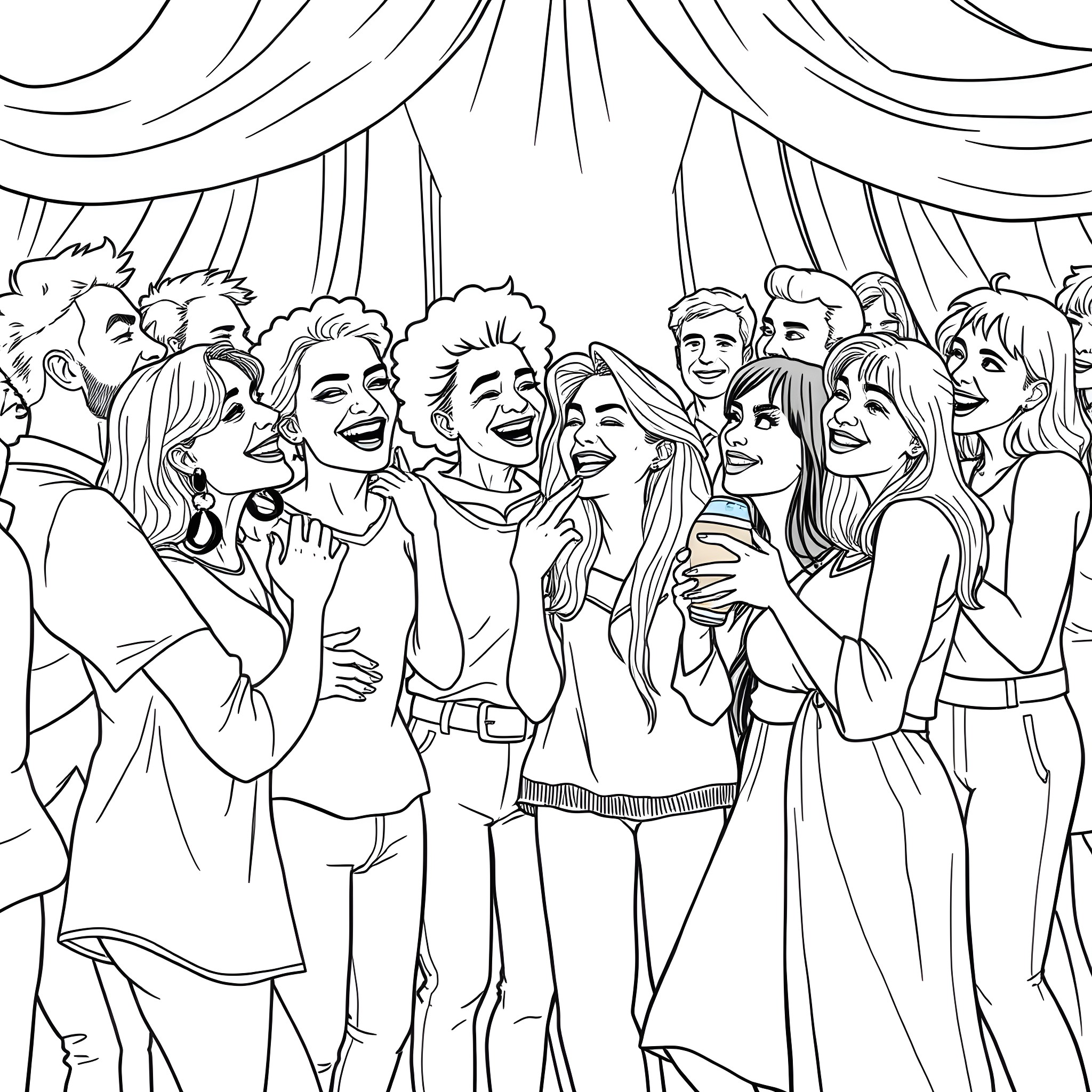 Bisexuality: A Lively Celebration of Diversity and Inclusion Coloring Page (free black-and-white line drawing printable PDF for all, from beginners to advanced learners, including children, teens, adults, and seniors)