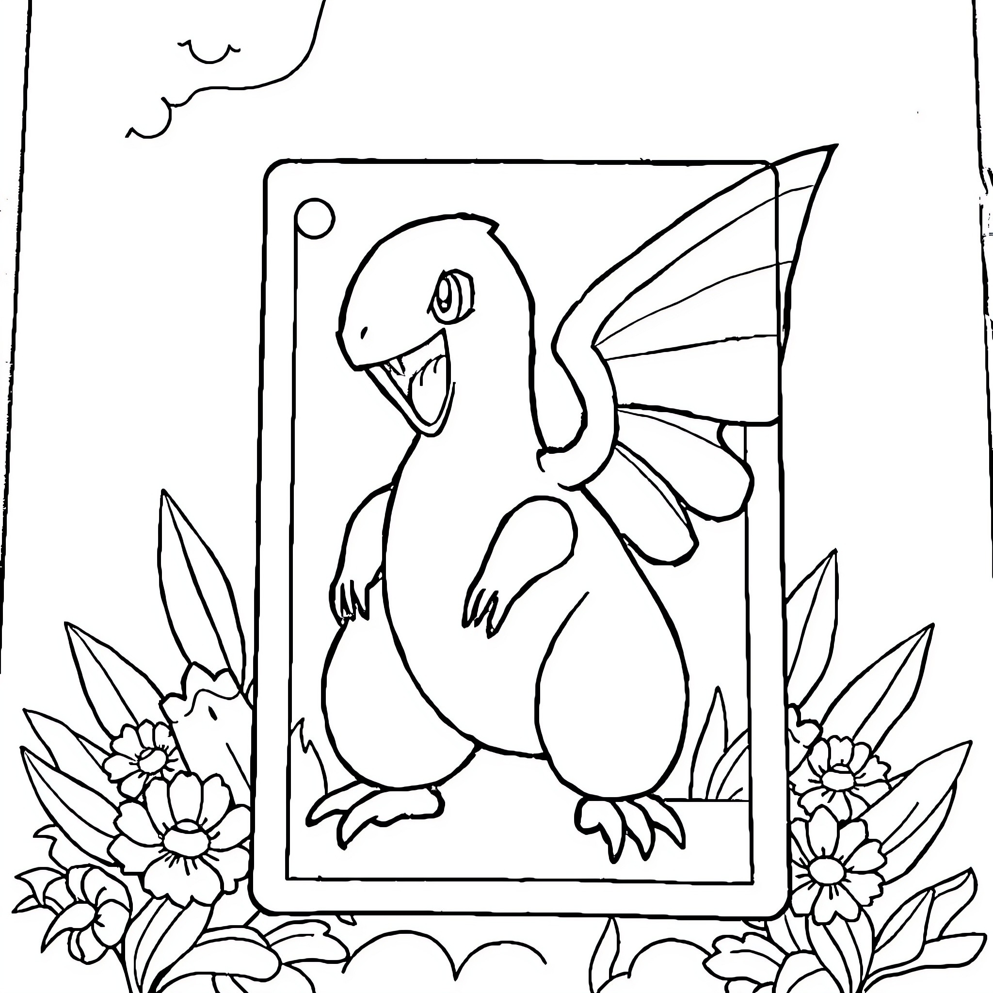 August Ames enjoying nature in a framed portrait Coloring Page (free black-and-white line drawing printable PDF for all, from beginners to advanced learners, including children, teens, adults, and seniors)