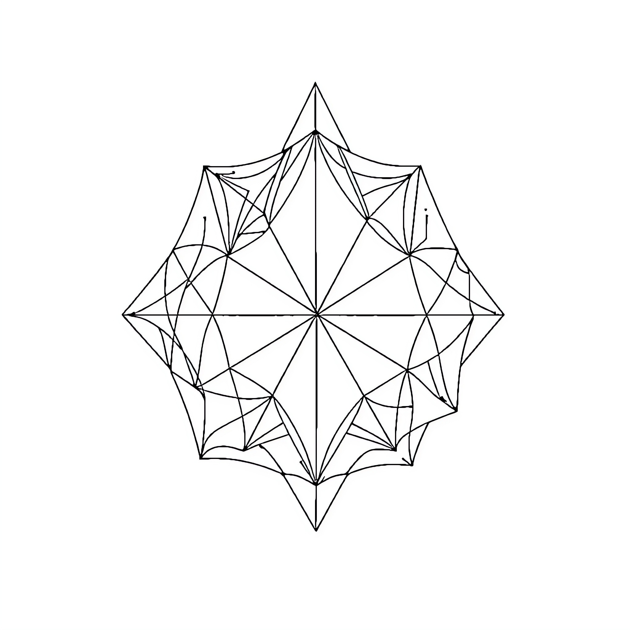 Gespenstschrecke - Geometric crystalline structure Coloring Page (free black-and-white line drawing printable PDF for all, from beginners to advanced learners, including children, teens, adults, and seniors)