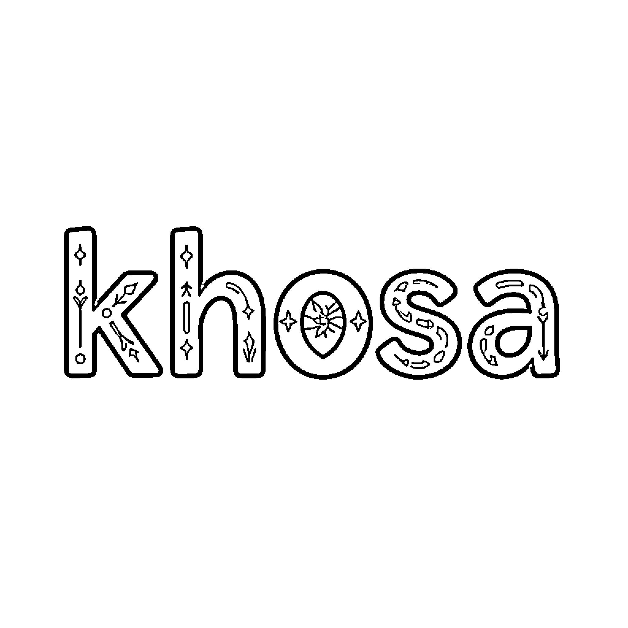 Khoisa's Mystical Artwork Coloring Page (free black-and-white line drawing printable PDF for all, from beginners to advanced learners, including children, teens, adults, and seniors)
