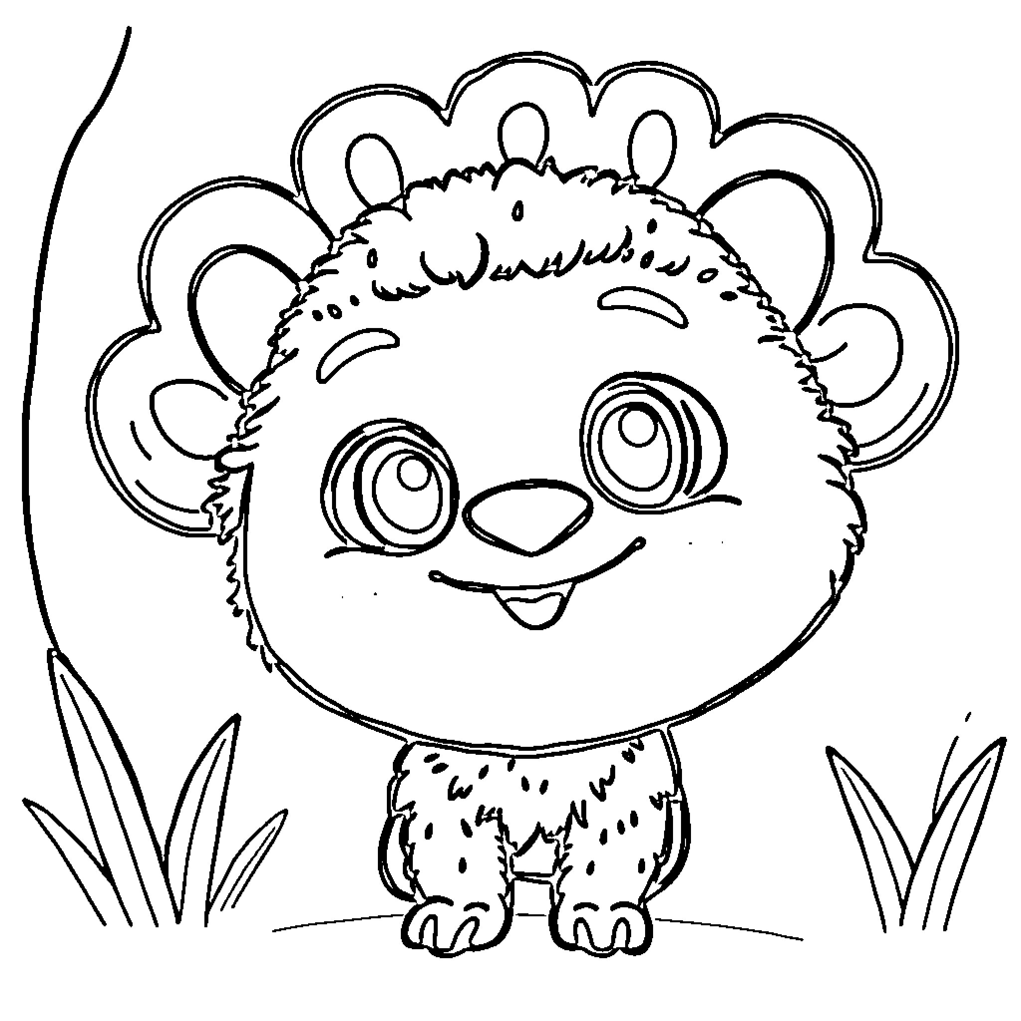 Labubu's cute and playful creature Coloring Page (free black-and-white line drawing printable PDF for all, from beginners to advanced learners, including children, teens, adults, and seniors)