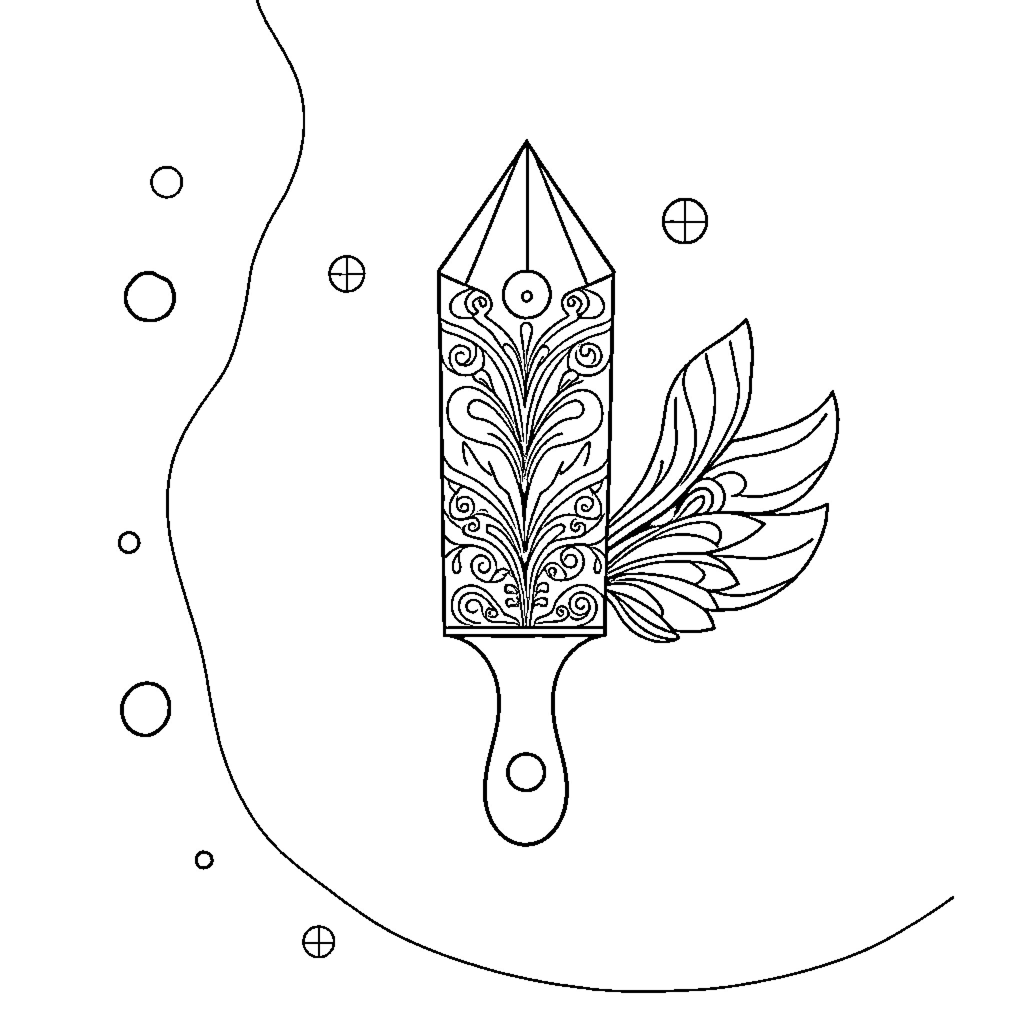 Arithmetic Geometric Patterns in Artistic Illustration Coloring Page (free black-and-white line drawing printable PDF for all, from beginners to advanced learners, including children, teens, adults, and seniors)