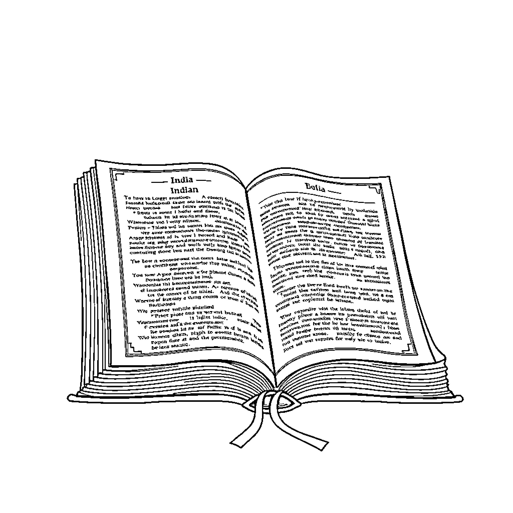 Constitution of an Open Book with Text Coloring Page (free black-and-white line drawing printable PDF for all, from beginners to advanced learners, including children, teens, adults, and seniors)