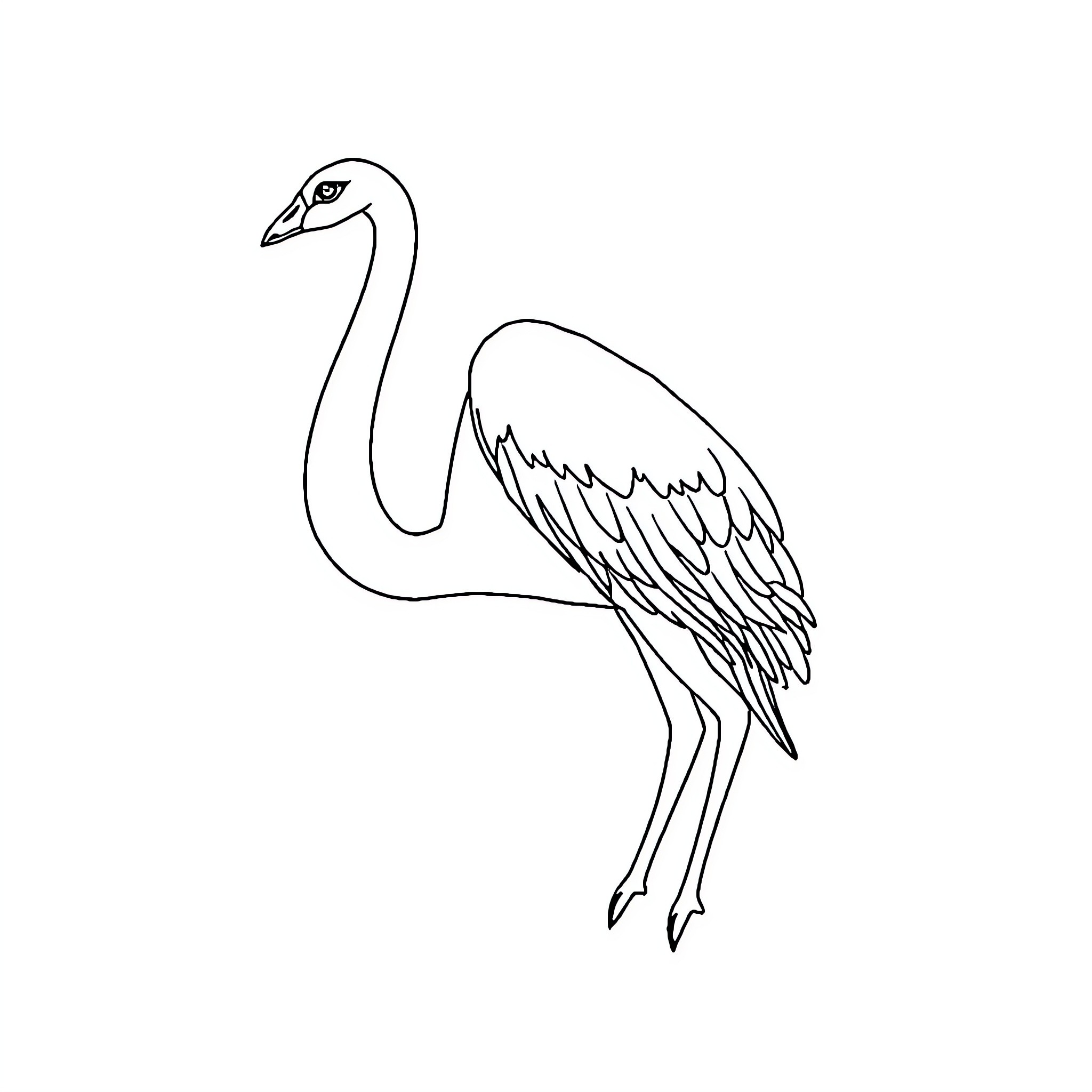 Child drawing of a graceful swan Coloring Page (free black-and-white line drawing printable PDF for all, from beginners to advanced learners, including children, teens, adults, and seniors)