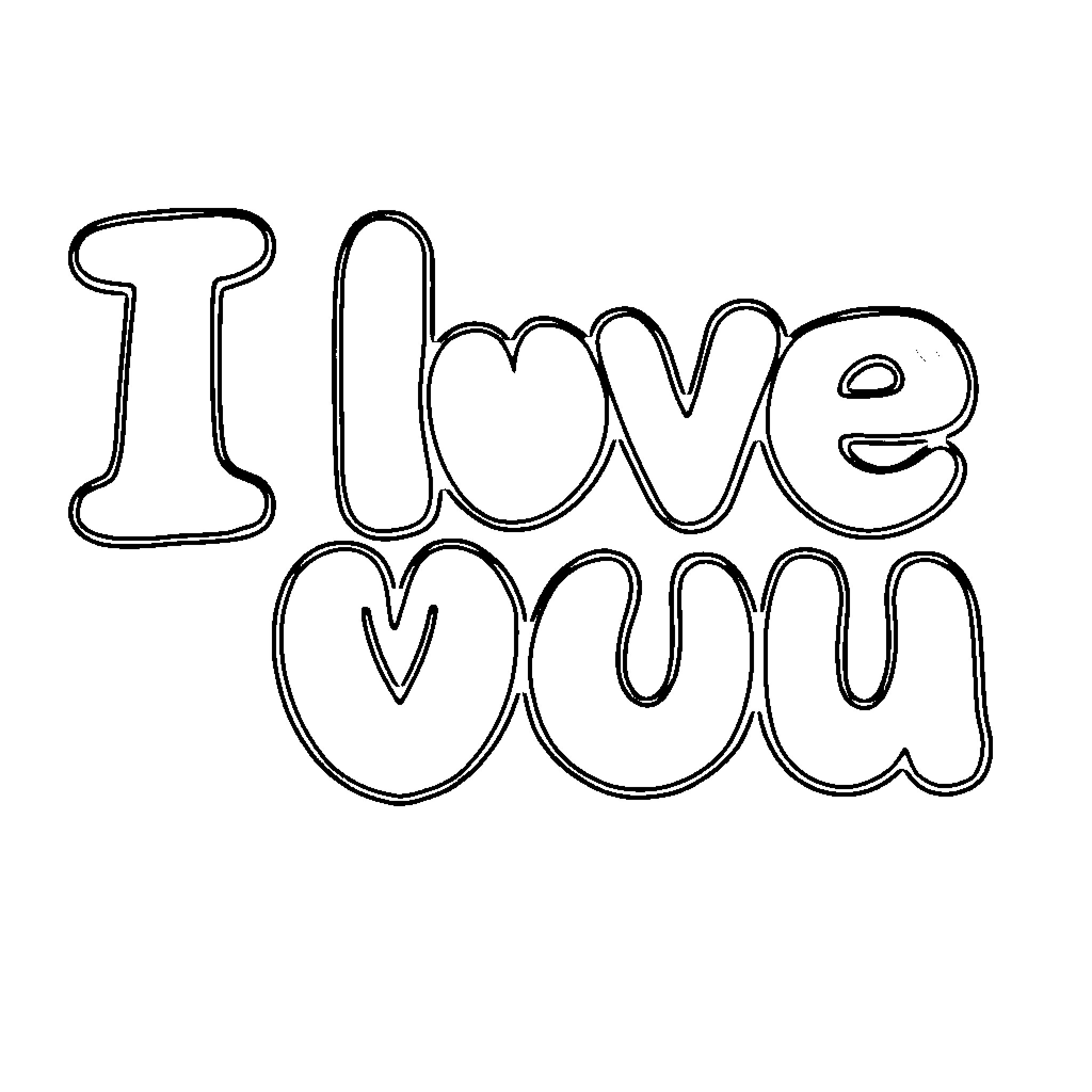 Love Expressed through Handwritten Affection Coloring Page (free black-and-white line drawing printable PDF for all, from beginners to advanced learners, including children, teens, adults, and seniors)