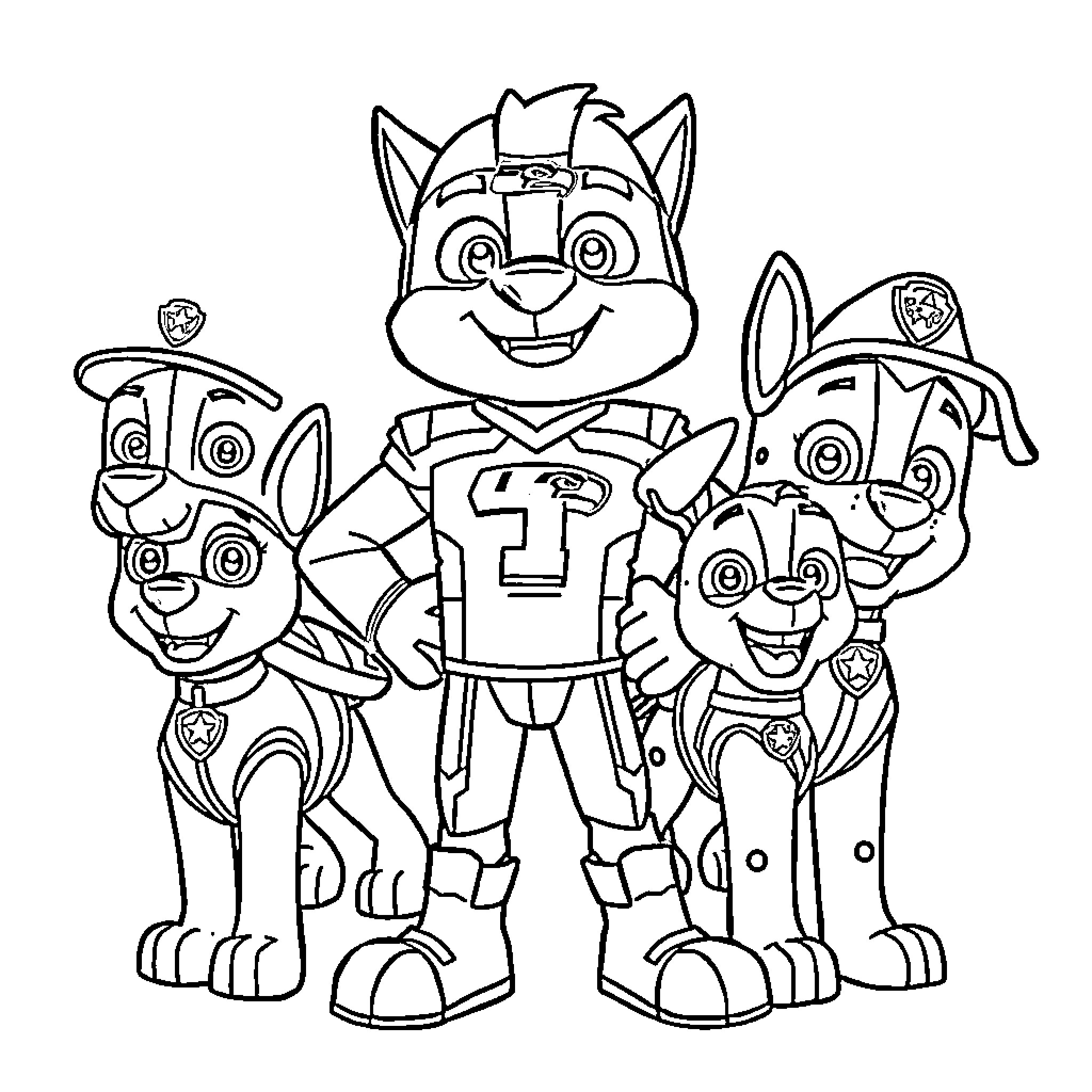 Blitz of Paw Patrol Puppy Heroes Coloring Page (free black-and-white line drawing printable PDF for all, from beginners to advanced learners, including children, teens, adults, and seniors)