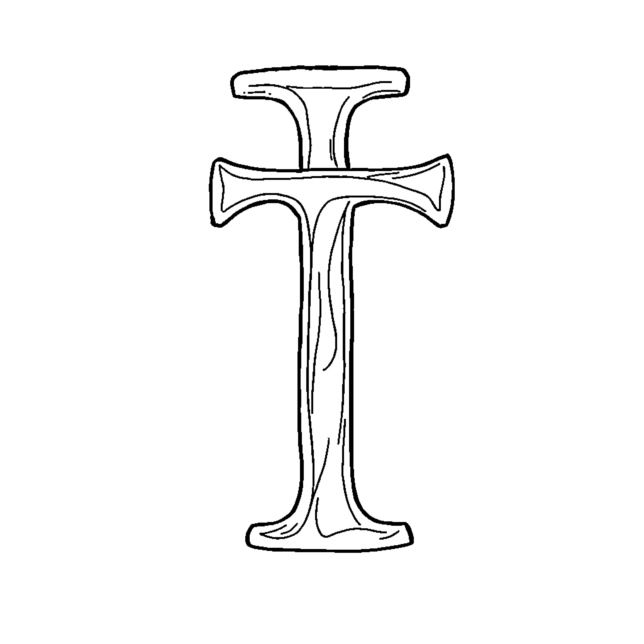 It: Simple cross symbol illustration Coloring Page (free black-and-white line drawing printable PDF for all, from beginners to advanced learners, including children, teens, adults, and seniors)