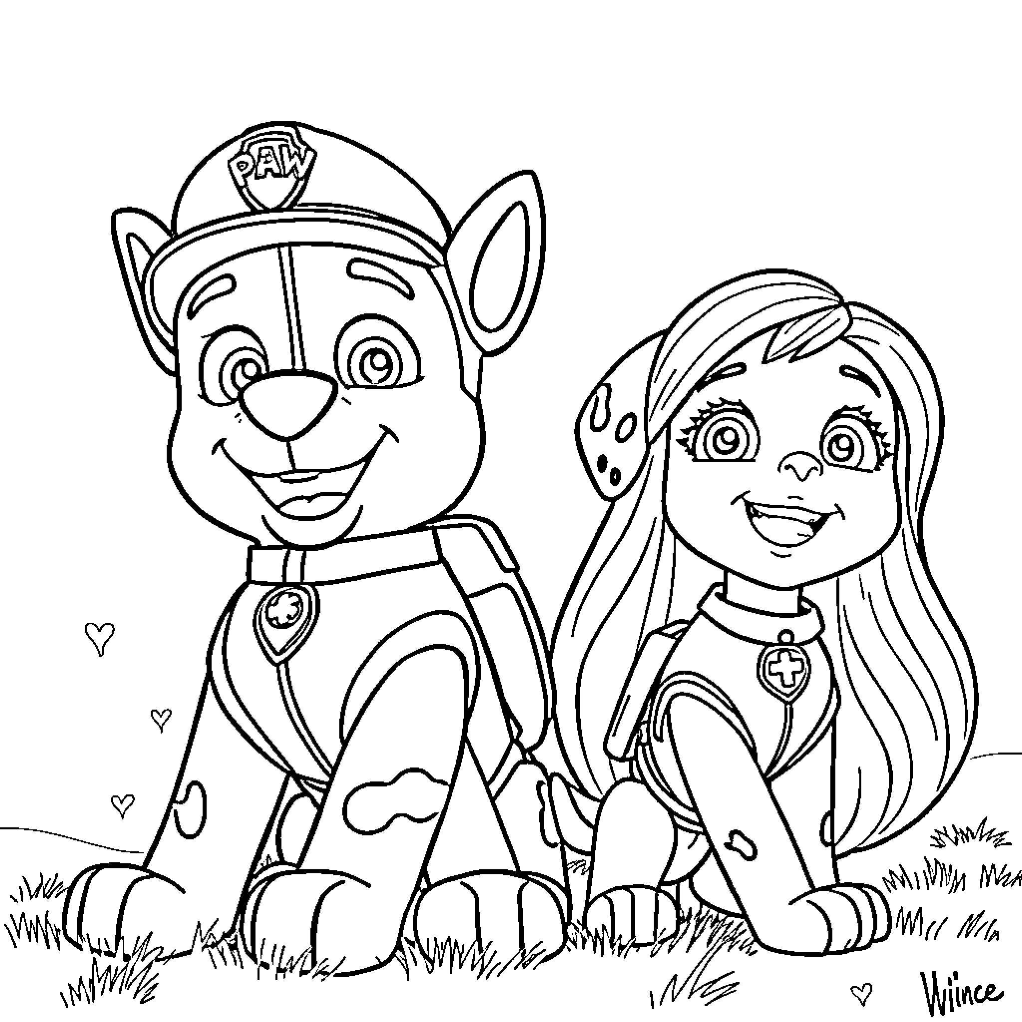 Sky friends on an adventure Coloring Page (free black-and-white line drawing printable PDF for all, from beginners to advanced learners, including children, teens, adults, and seniors)