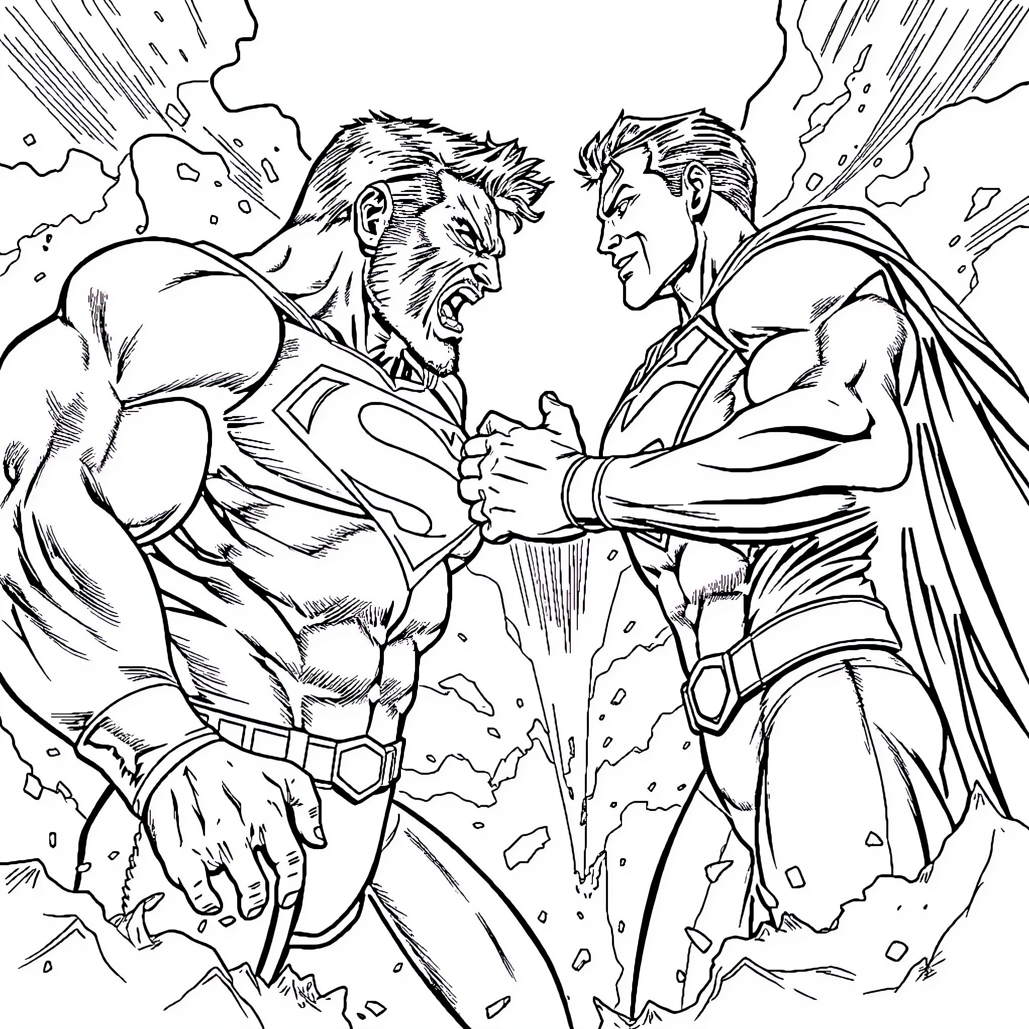 Hugger Bayley: Passionate Encounter of Two Powerful Figures Coloring Page (free black-and-white line drawing printable PDF for all, from beginners to advanced learners, including children, teens, adults, and seniors)