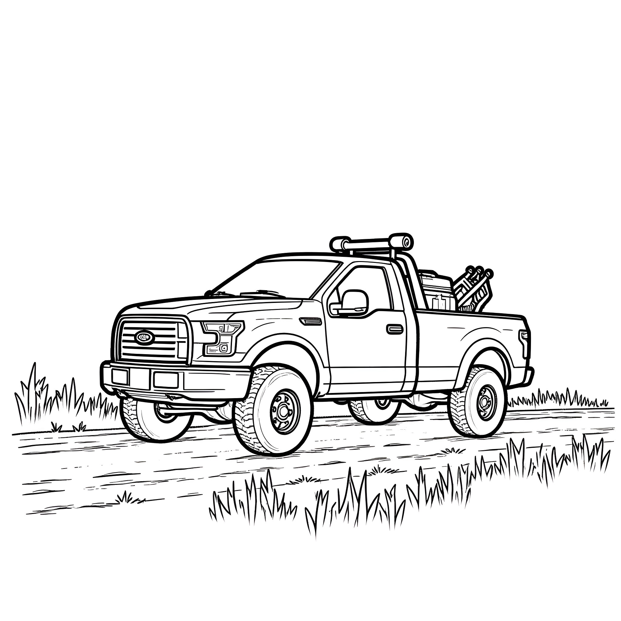 Wrecker Truck Working on Roadside Recovery Coloring Page (free black-and-white line drawing printable PDF for all, from beginners to advanced learners, including children, teens, adults, and seniors)