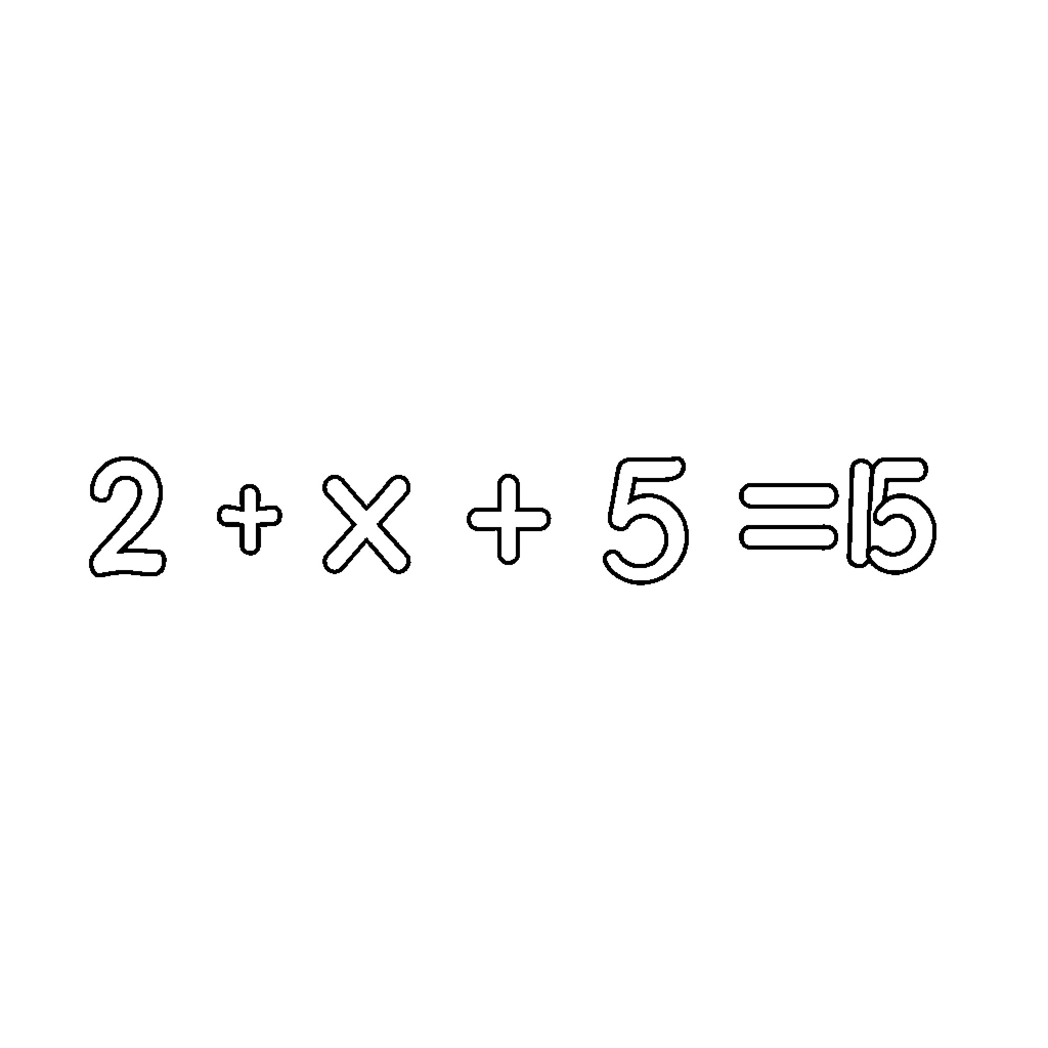 Equation depicting simple mathematical operations Coloring Page (free black-and-white line drawing printable PDF for all, from beginners to advanced learners, including children, teens, adults, and seniors)