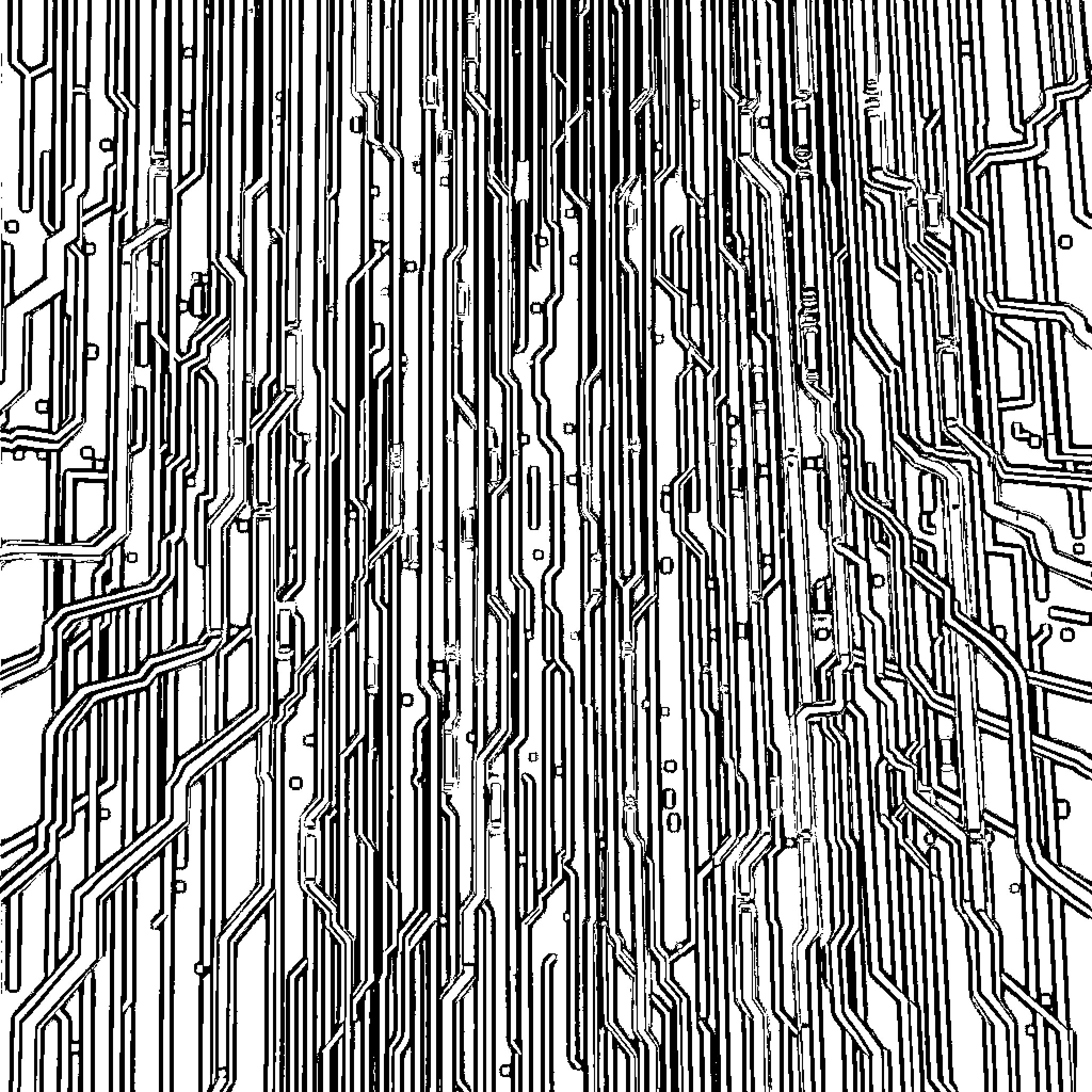 Matrix of Interconnected Digital Circuits Coloring Page (free black-and-white line drawing printable PDF for all, from beginners to advanced learners, including children, teens, adults, and seniors)
