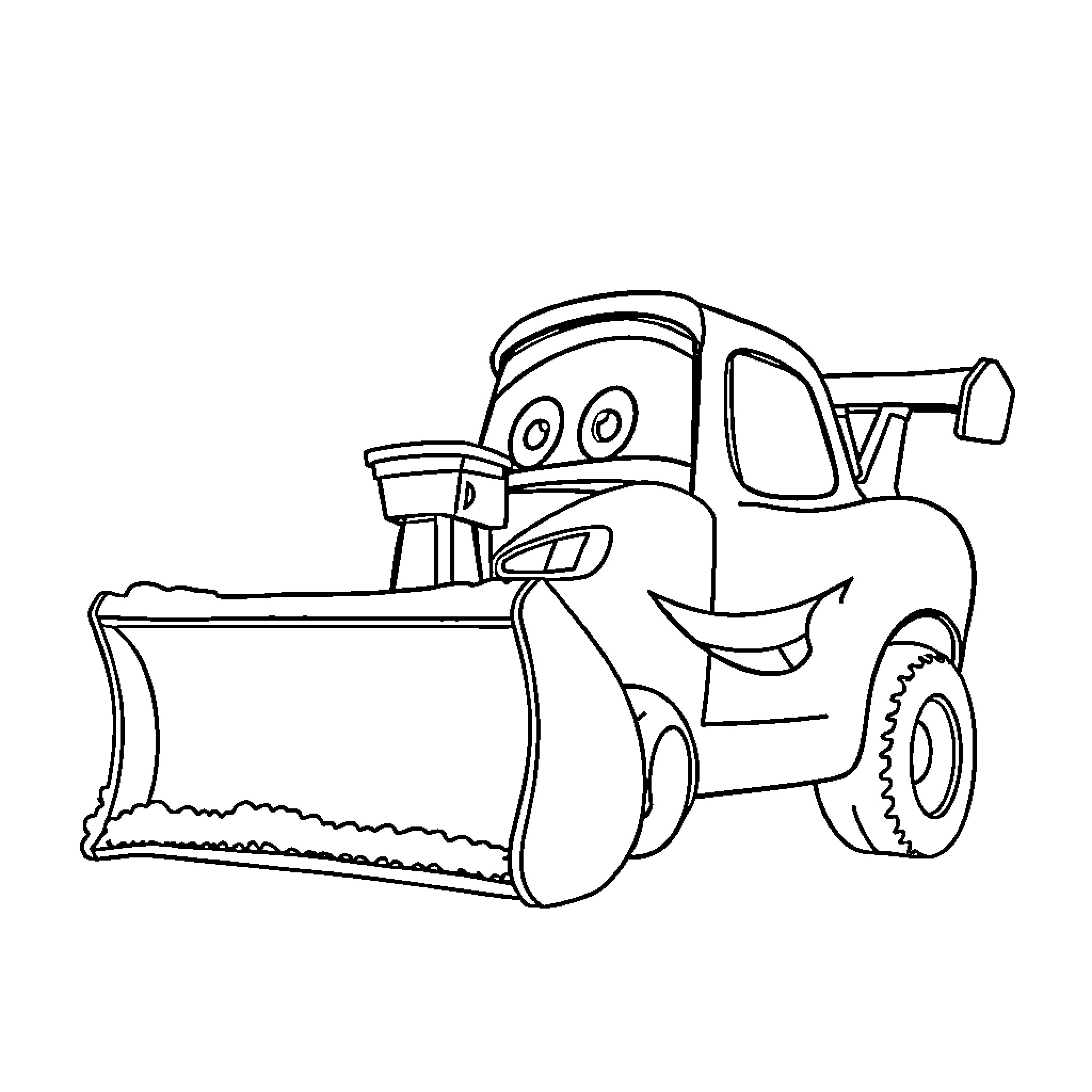 Snow Blower Clearing Winter Roadways with Enthusiasm Coloring Page (free black-and-white line drawing printable PDF for all, from beginners to advanced learners, including children, teens, adults, and seniors)