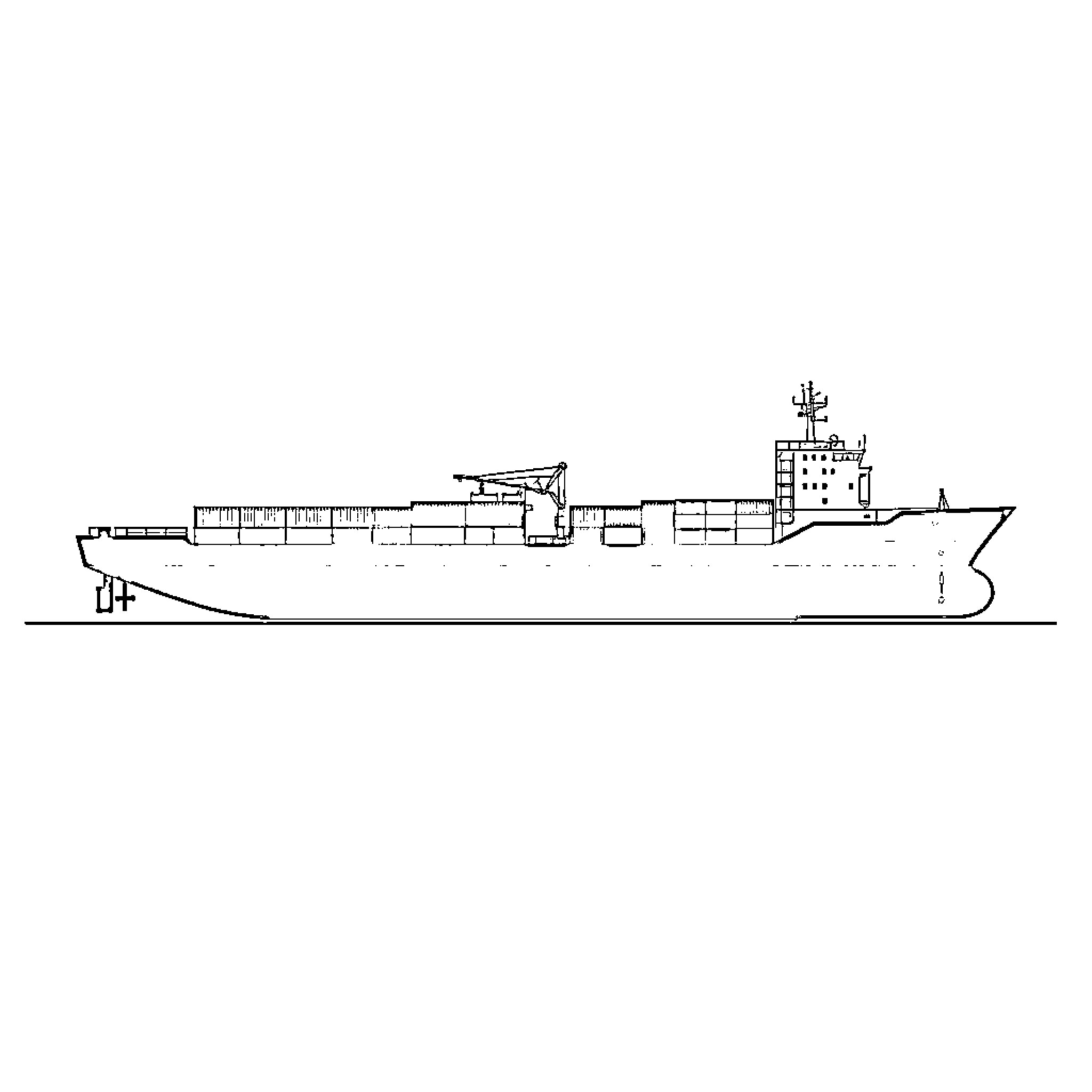 Vessel with various structures and equipment Coloring Page (free black-and-white line drawing printable PDF for all, from beginners to advanced learners, including children, teens, adults, and seniors)