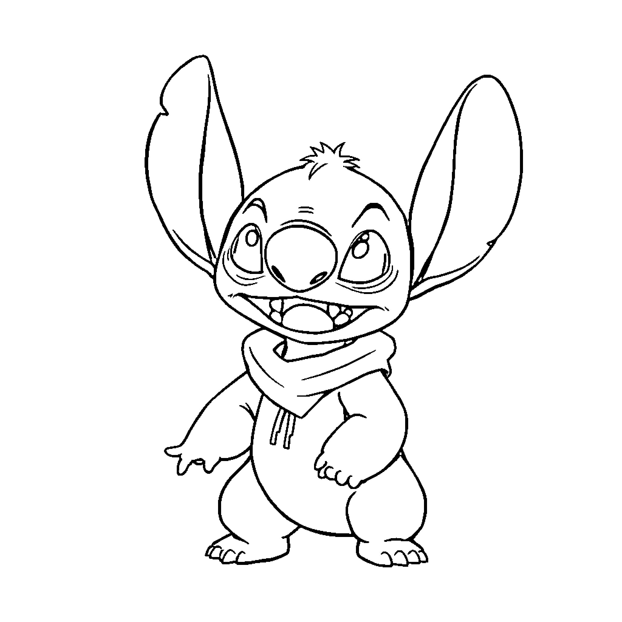 Fox-like Creature Hugging Itself Coloring Page (free black-and-white line drawing printable PDF for all, from beginners to advanced learners, including children, teens, adults, and seniors)