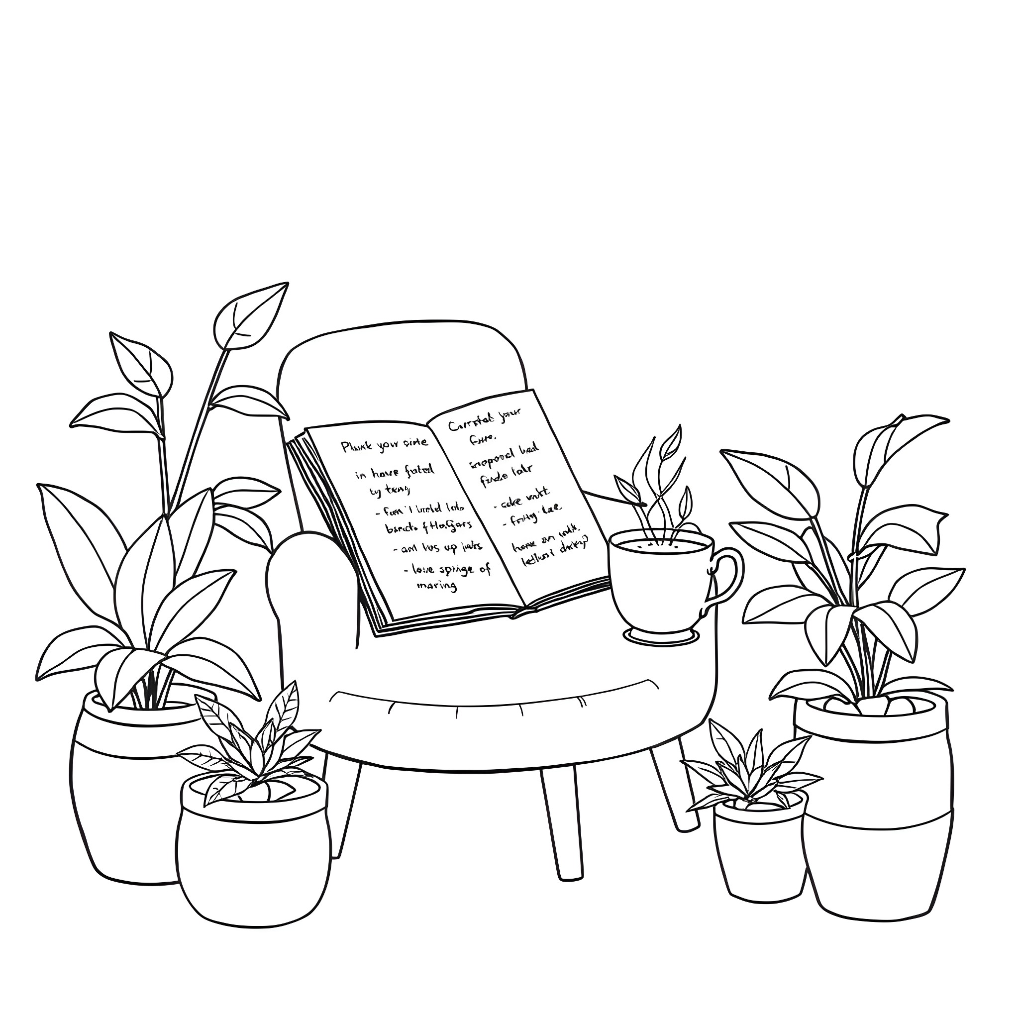 Mental Health Reflection and Growth with Nature Coloring Page (free black-and-white line drawing printable PDF for all, from beginners to advanced learners, including children, teens, adults, and seniors)