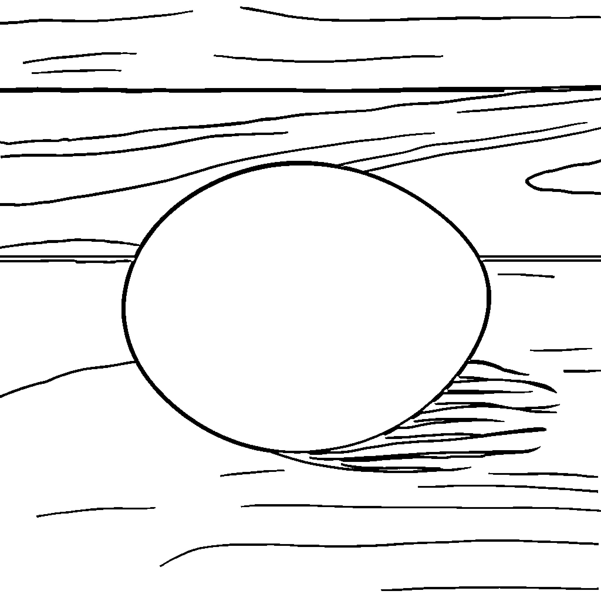Egg floating on rippling waves Coloring Page (free black-and-white line drawing printable PDF for all, from beginners to advanced learners, including children, teens, adults, and seniors)