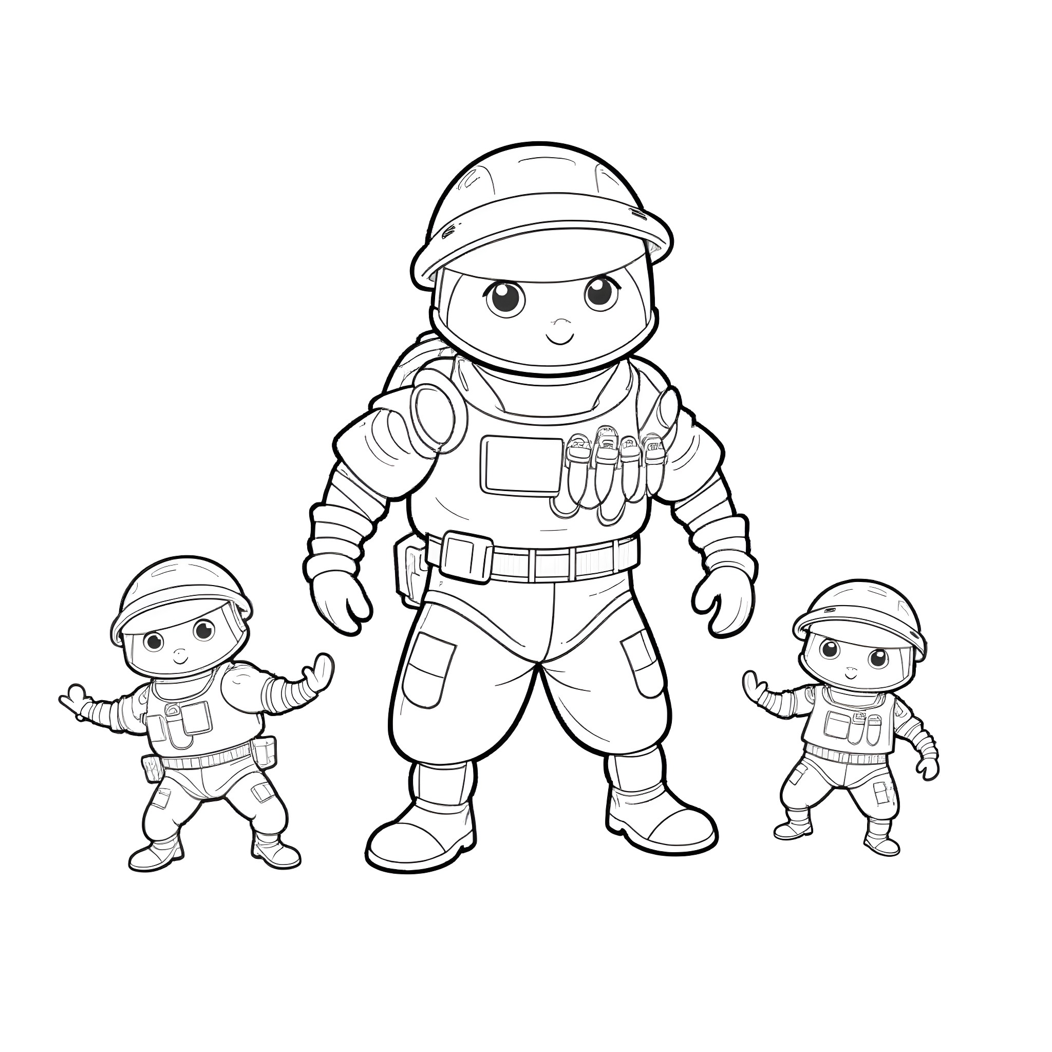 Bug astronauts in protective gear Coloring Page (free black-and-white line drawing printable PDF for all, from beginners to advanced learners, including children, teens, adults, and seniors)
