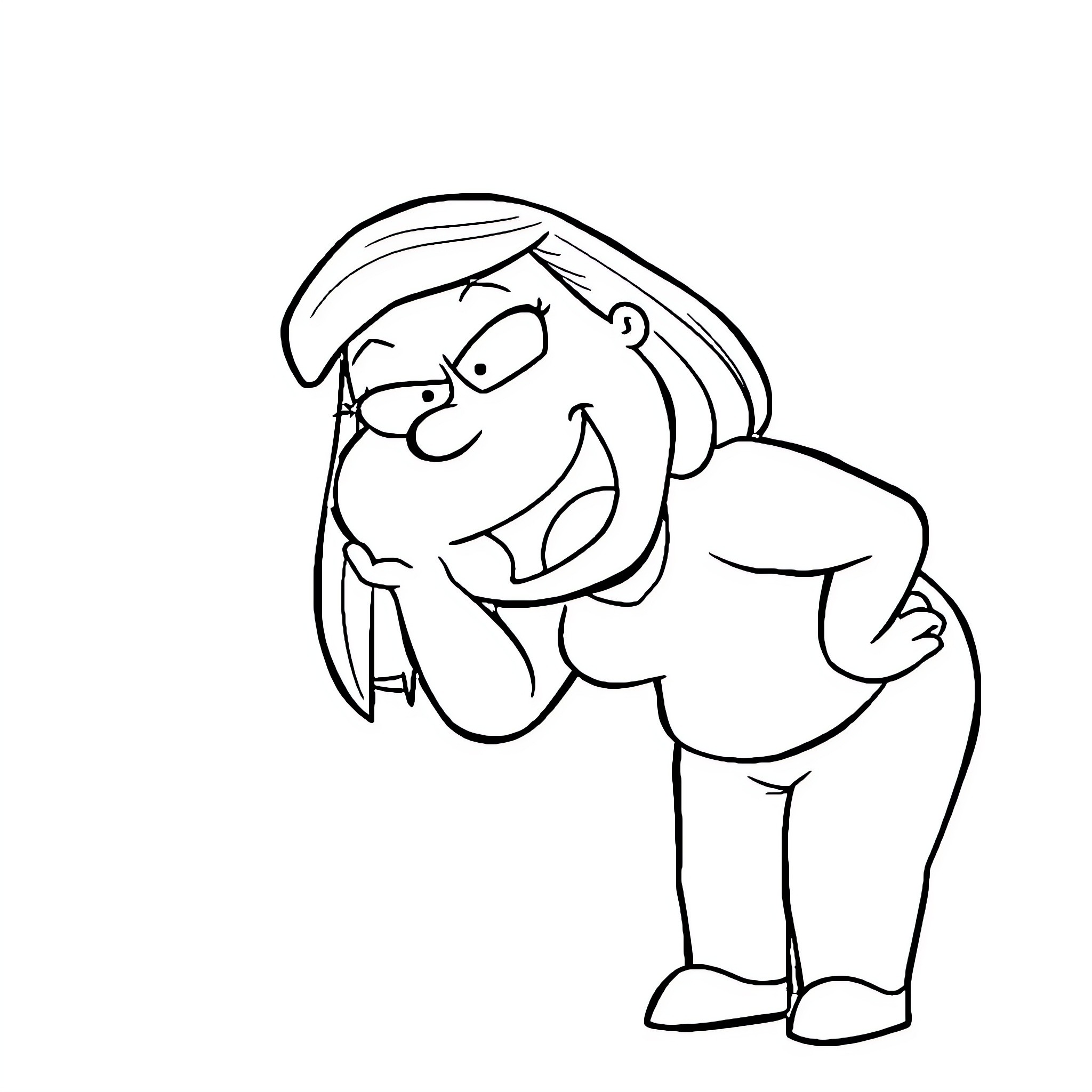 Lois happily dancing and smiling Coloring Page (free black-and-white line drawing printable PDF for all, from beginners to advanced learners, including children, teens, adults, and seniors)