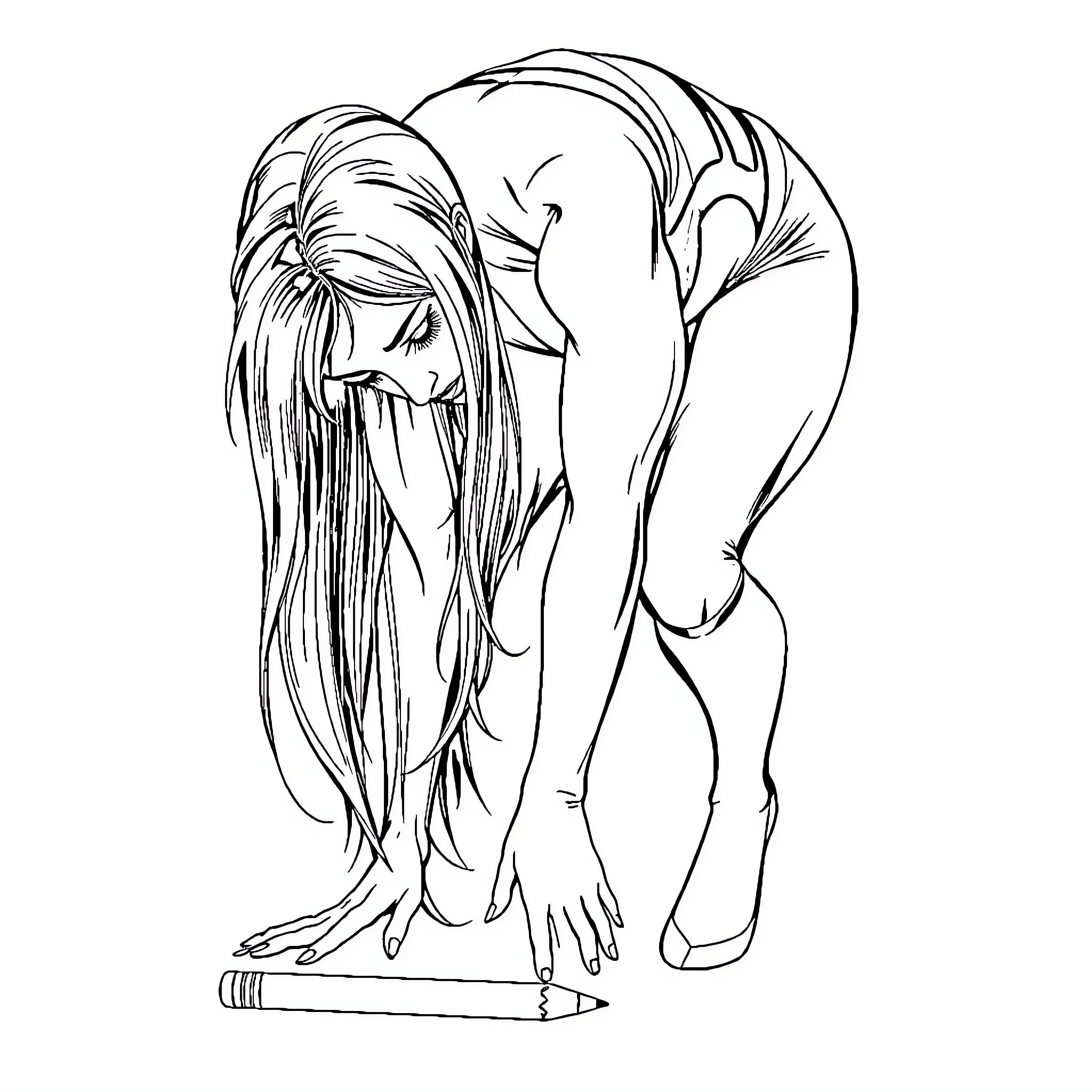 Kitty Pryde - Thoughtful and introspective figure Coloring Page (free black-and-white line drawing printable PDF for all, from beginners to advanced learners, including children, teens, adults, and seniors)