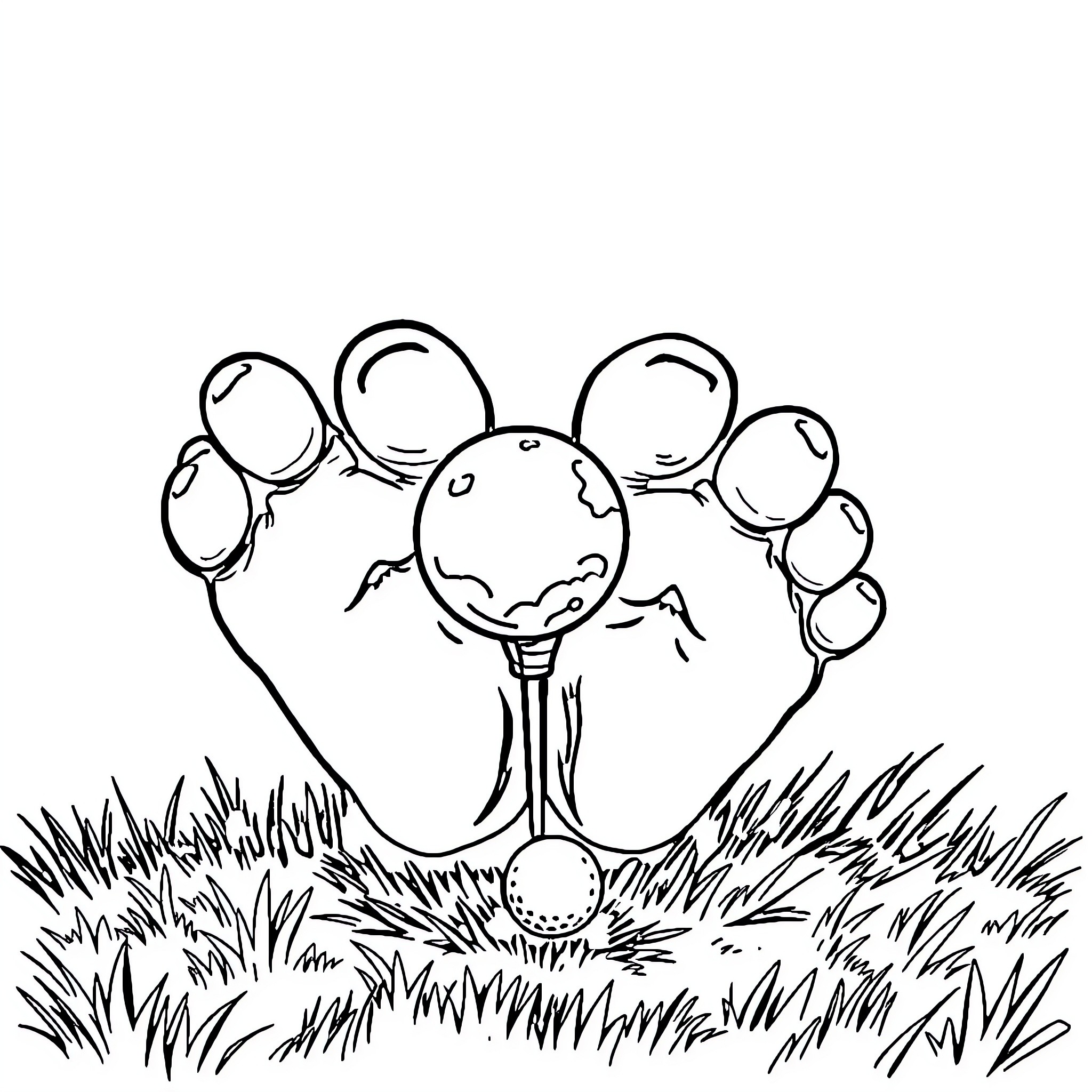 Toe Tapping Dance Party in the Meadow Coloring Page (free black-and-white line drawing printable PDF for all, from beginners to advanced learners, including children, teens, adults, and seniors)