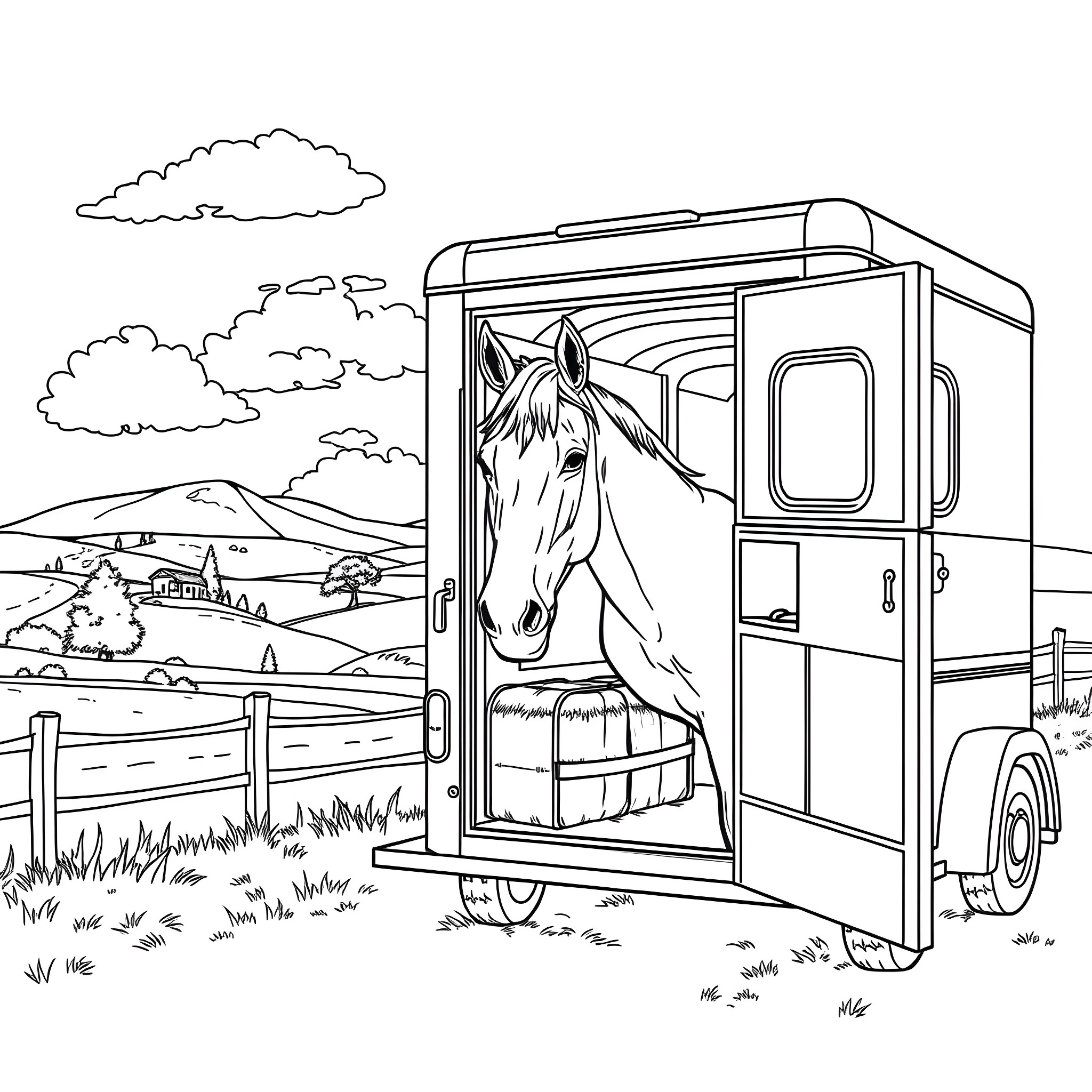 Best Horse Trailer Coloring Pages (Free Printable PDF)