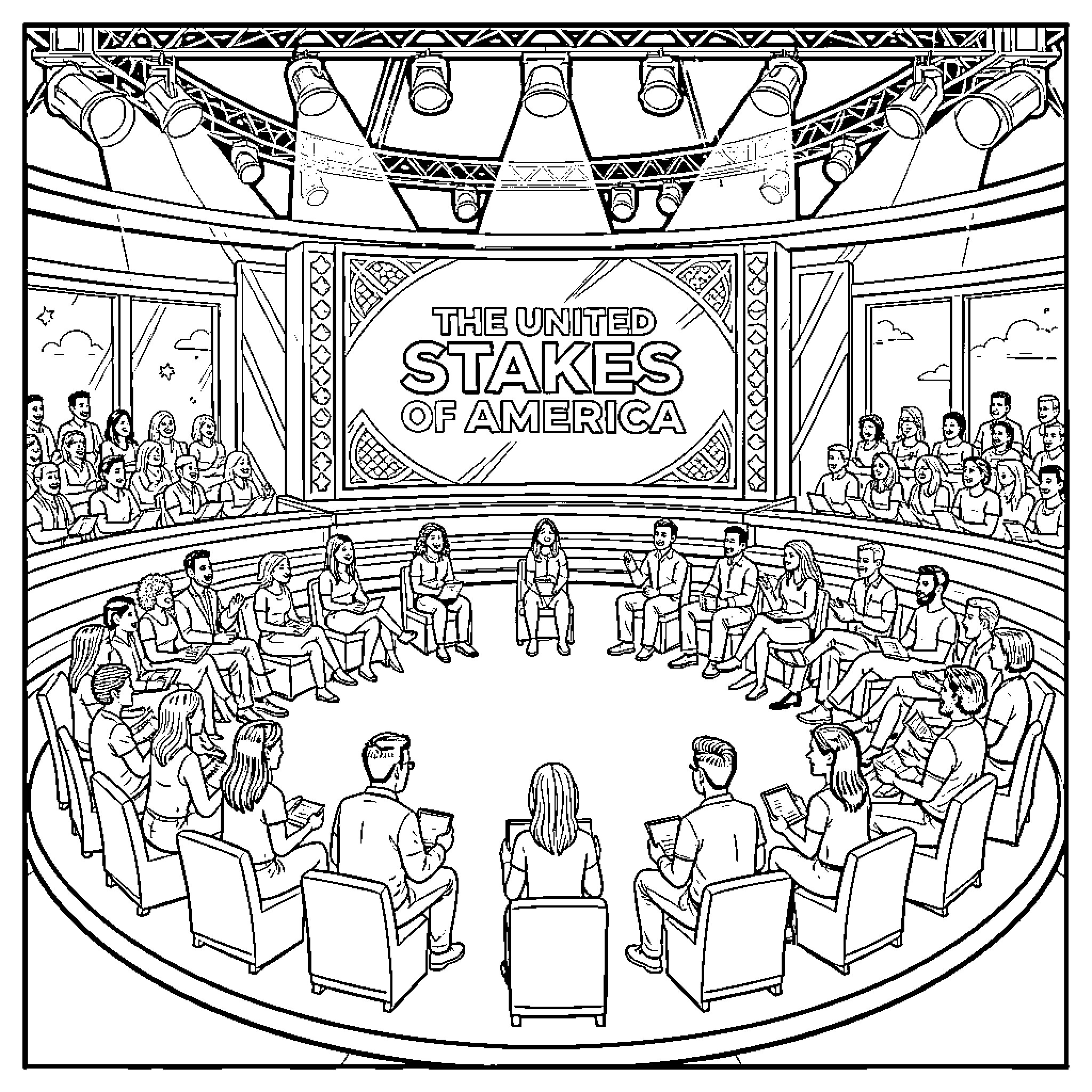 Stage Colouring In Best Game Show Studio Coloring Pages (Free Printable PDF)