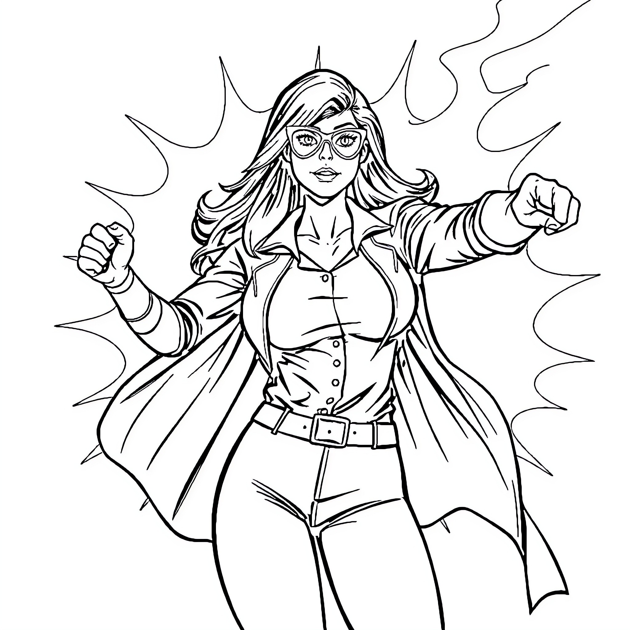 Teacher empowering students with strength and determination Coloring Page (free black-and-white line drawing printable PDF for all, from beginners to advanced learners, including children, teens, adults, and seniors)