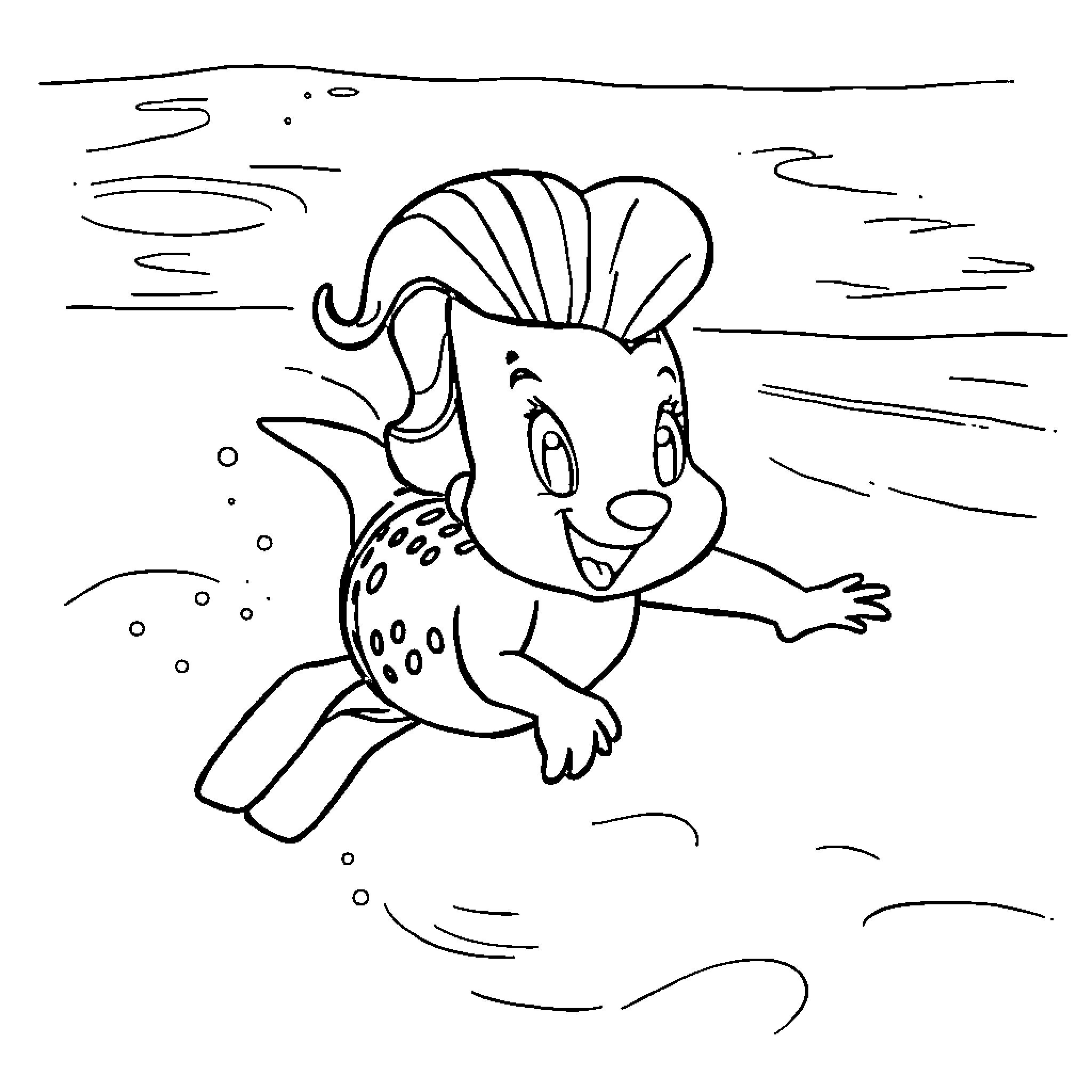 Tate McRae swimming joyfully underwater Coloring Page (free black-and-white line drawing printable PDF for all, from beginners to advanced learners, including children, teens, adults, and seniors)
