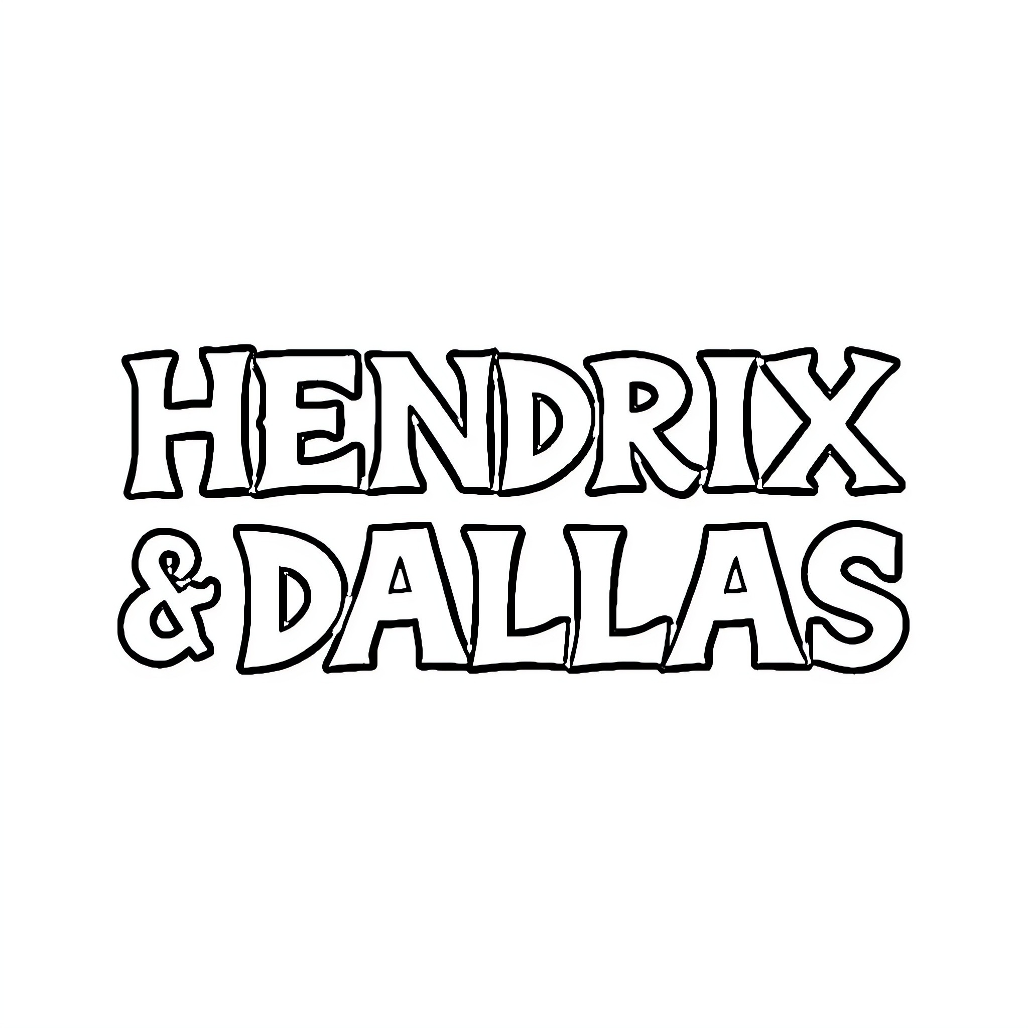 Hendrix & Dallas: Playful Artistry Coloring Page (free black-and-white line drawing printable PDF for all, from beginners to advanced learners, including children, teens, adults, and seniors)
