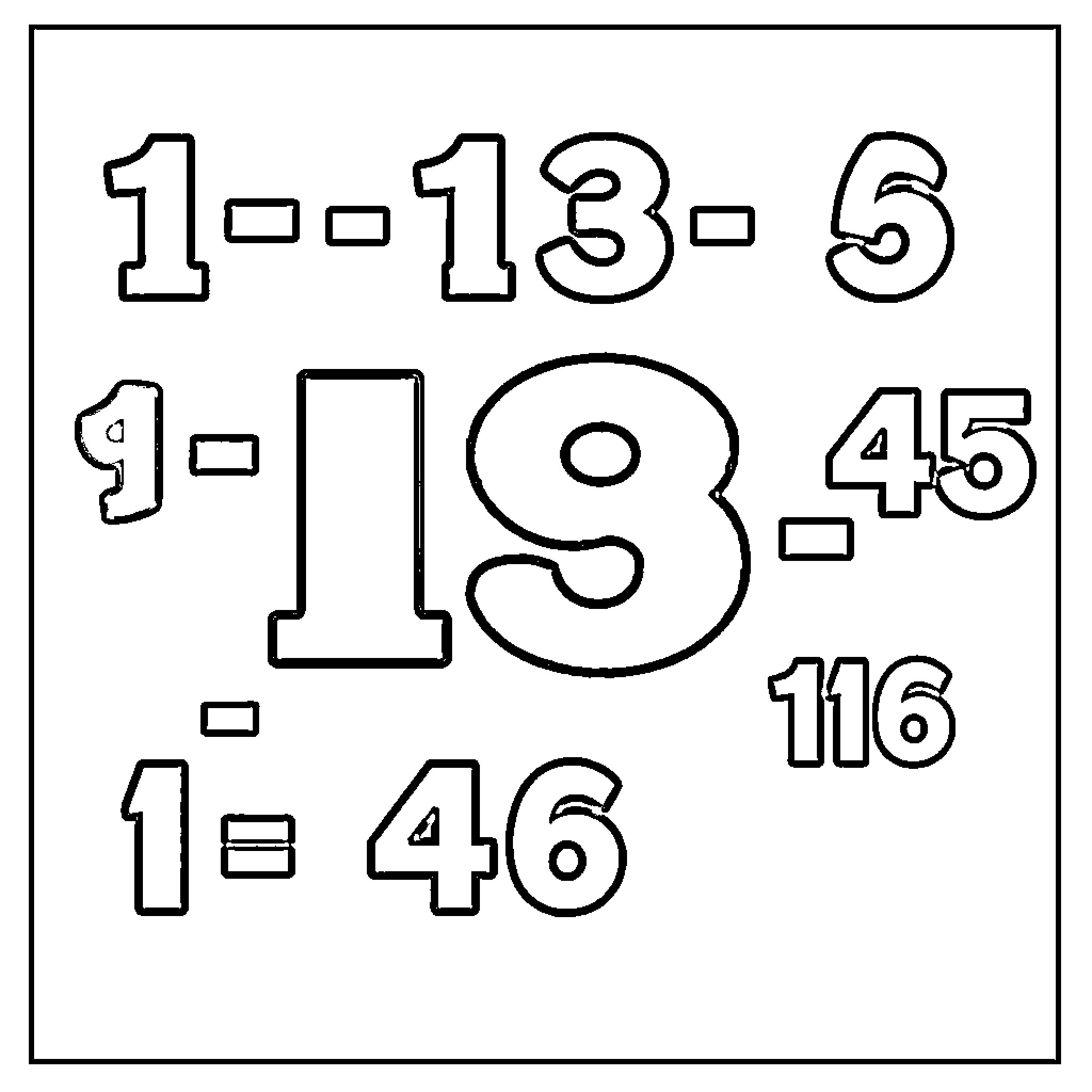 Multiplication Facts: Numeric Expressions and Problems Coloring Page (free black-and-white line drawing printable PDF for all, from beginners to advanced learners, including children, teens, adults, and seniors)