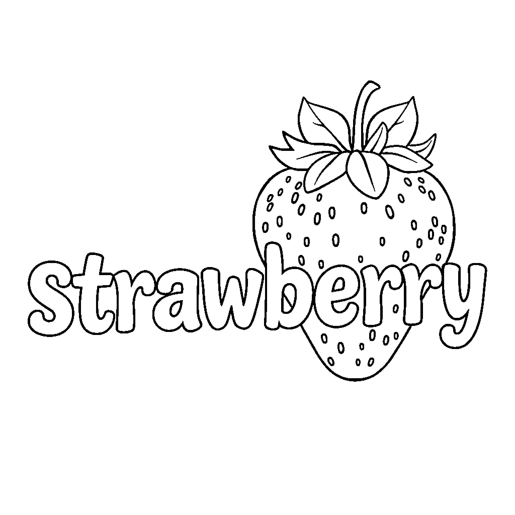 Strawberry coloring page with stylized design Coloring Page (free black-and-white line drawing printable PDF for all, from beginners to advanced learners, including children, teens, adults, and seniors)