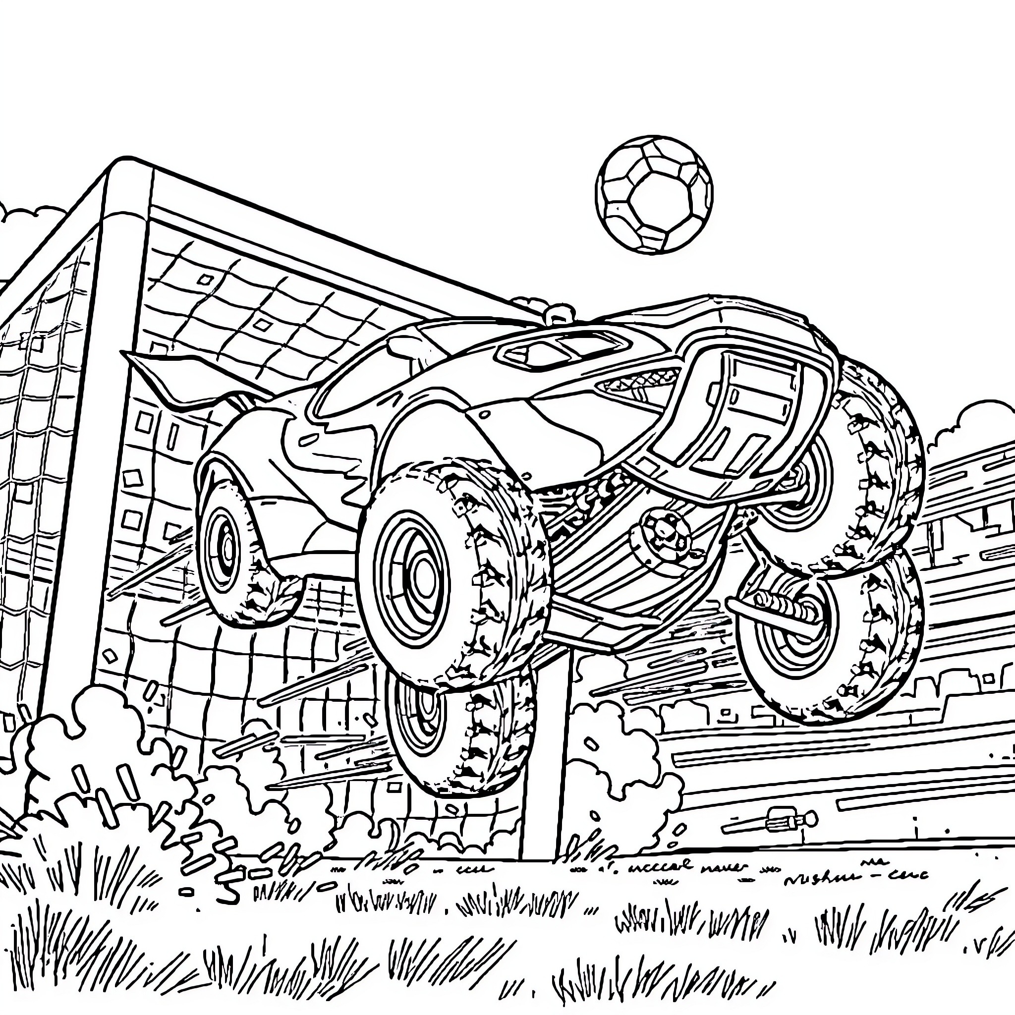 Octane Extreme Off-Road Monster Truck Stunt Coloring Page (free black-and-white line drawing printable PDF for all, from beginners to advanced learners, including children, teens, adults, and seniors)