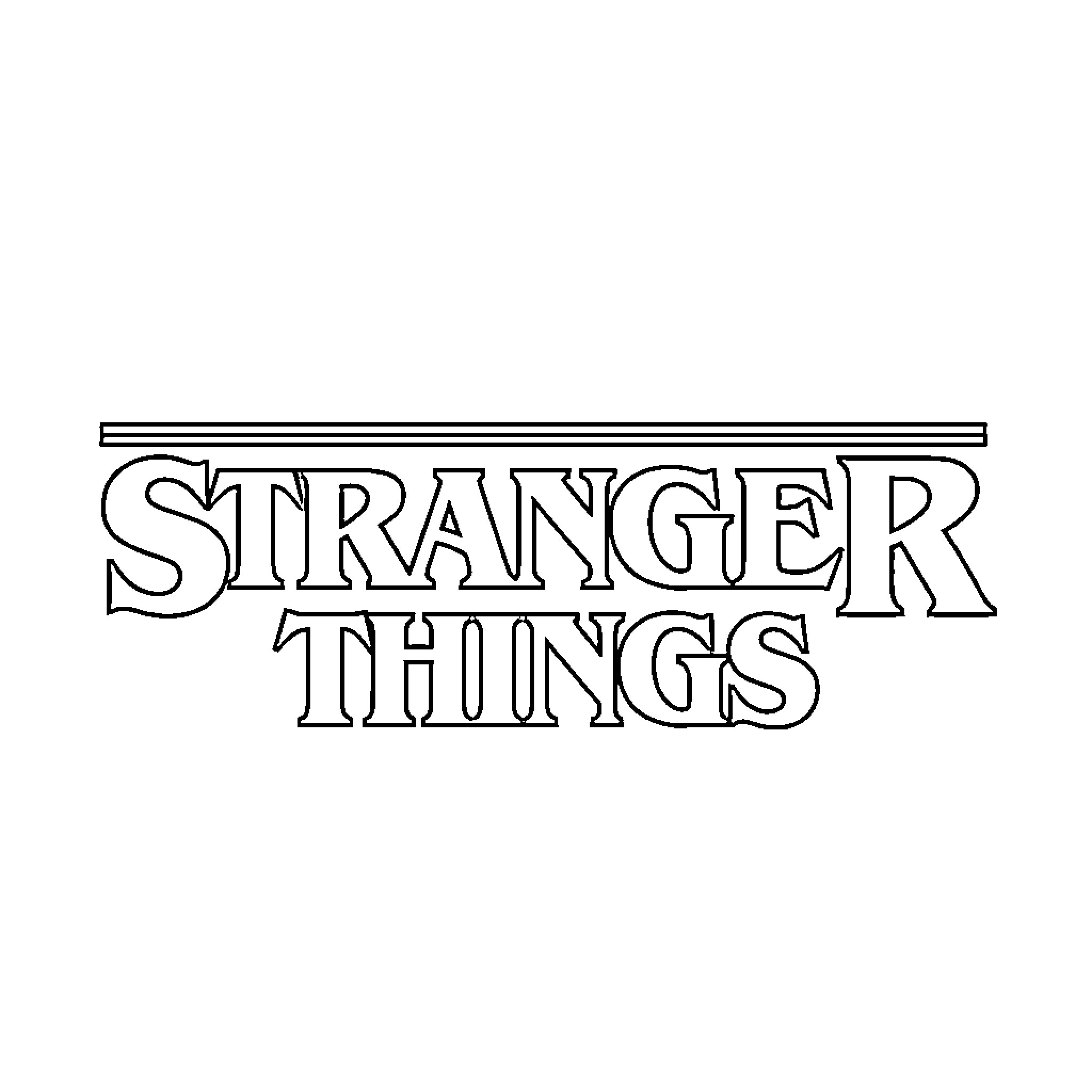 Stranger Things Logo Coloring Page (free black-and-white line drawing printable PDF for all, from beginners to advanced learners, including children, teens, adults, and seniors)